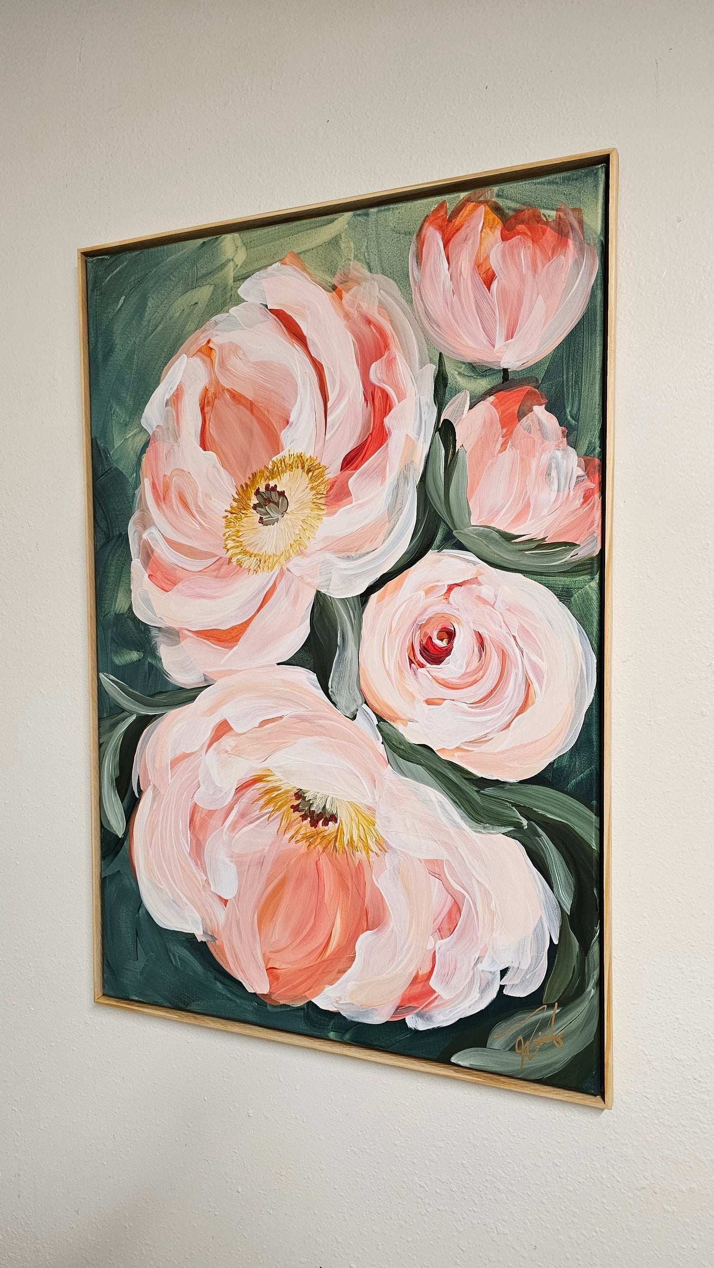 🔴 SOLD Dreamy #2 _ Peony Flower _ Original Floral Painting – Zoe White Art