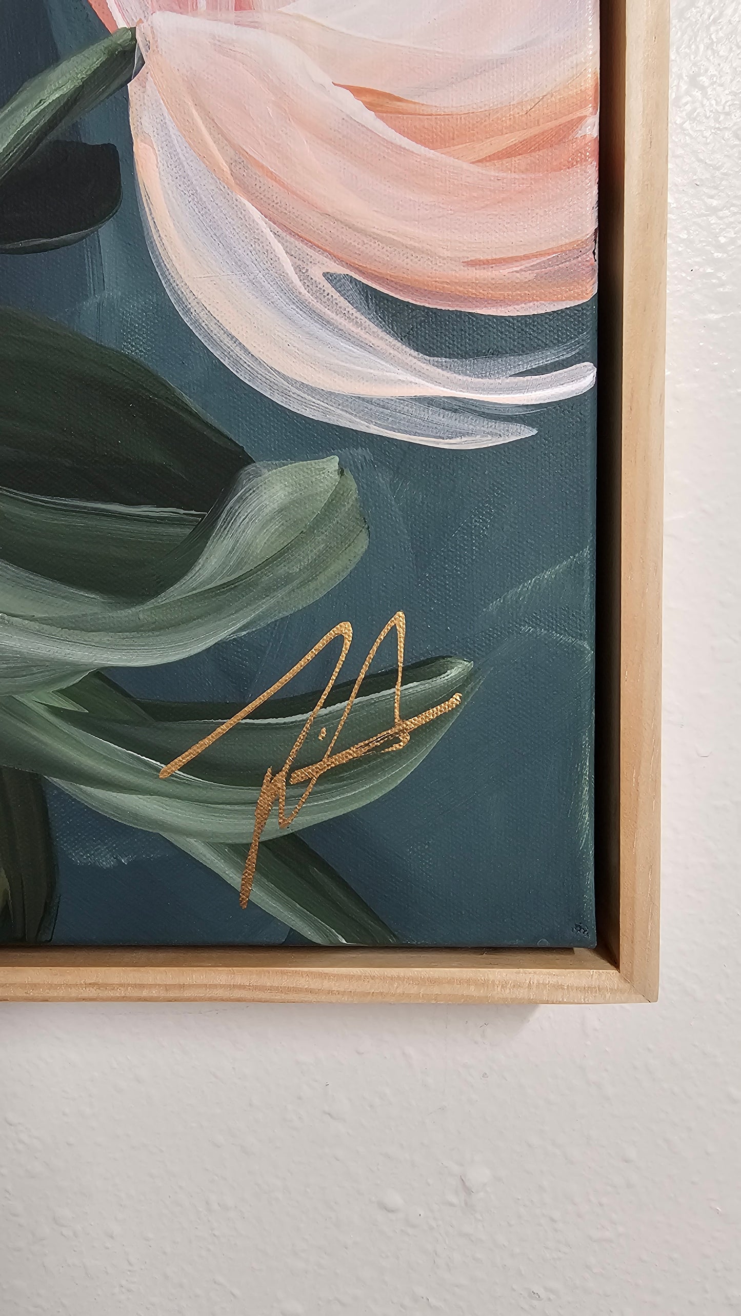 🔴SOLD "Dreamy" #3 Peony Flower Painting by Zoe White _ Acrylic on canvas