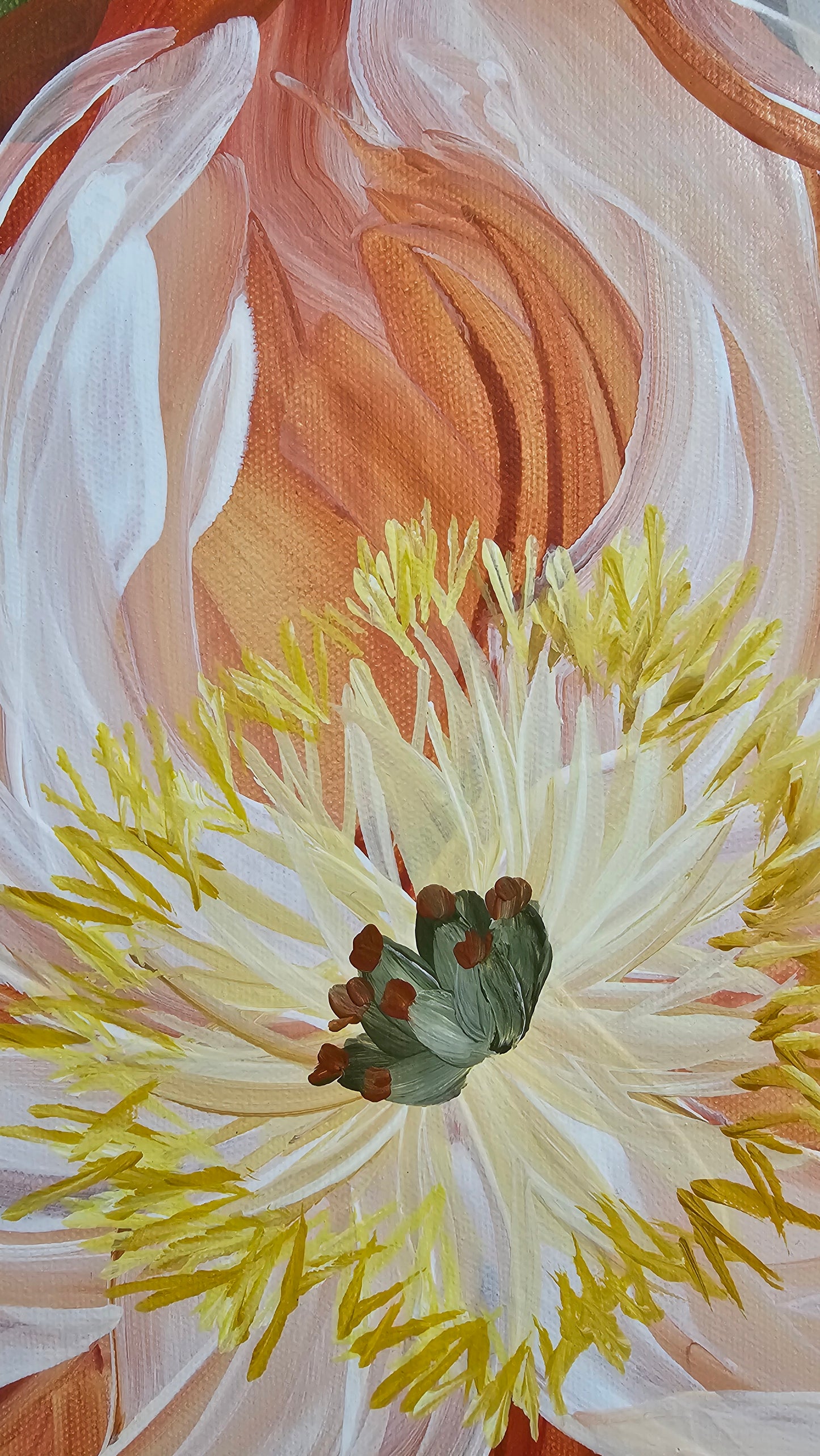 "Dreamy" #5 Peony Flower Painting by Zoe White _ Acrylic on canvas