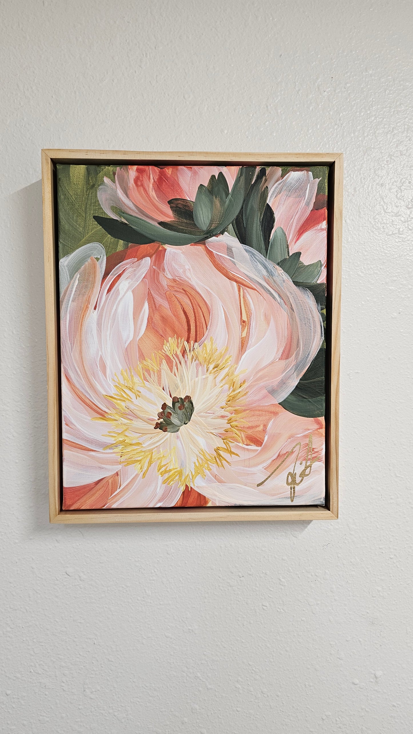 "Dreamy" #5 Peony Flower Painting by Zoe White _ Acrylic on canvas