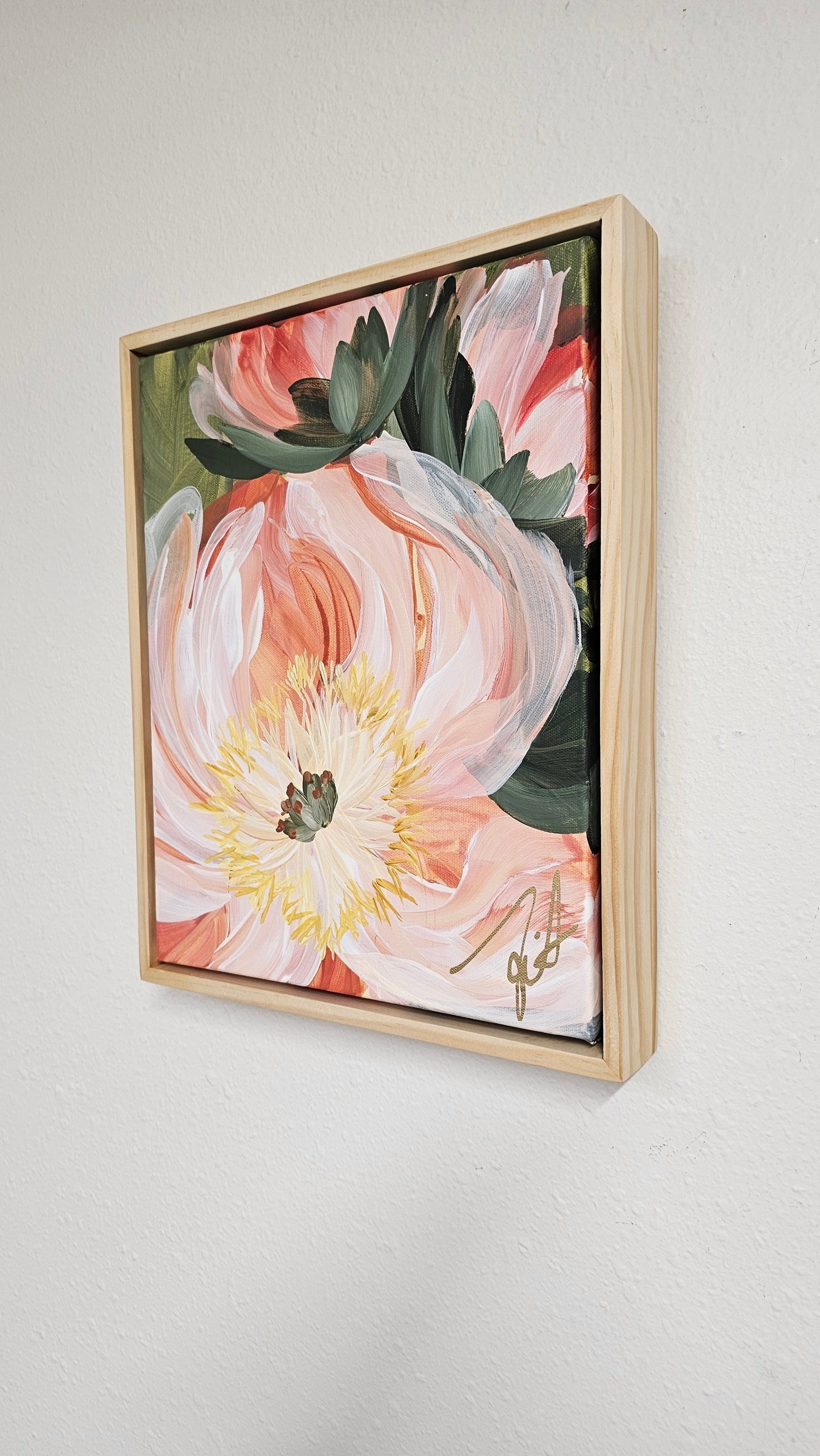 "Dreamy" #5 Peony Flower Painting by Zoe White _ Acrylic on canvas
