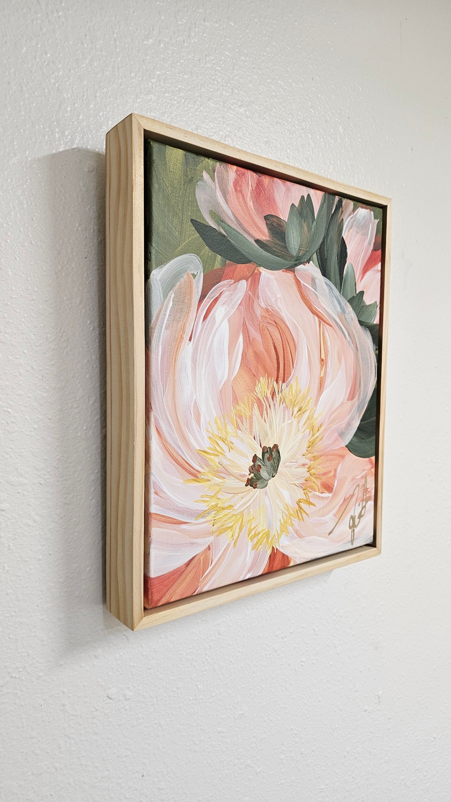 "Dreamy" #5 Peony Flower Painting by Zoe White _ Acrylic on canvas