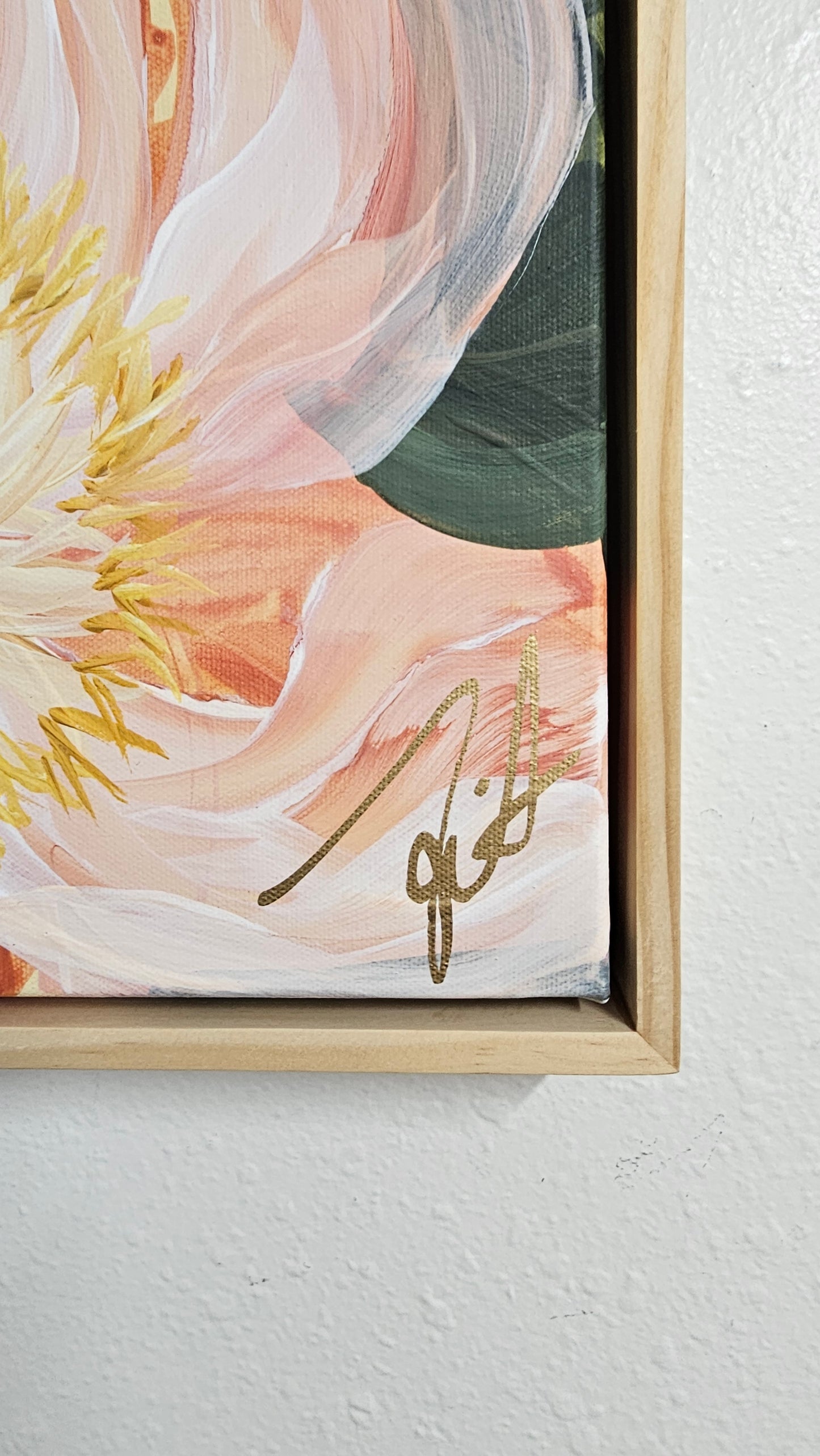 "Dreamy" #5 Peony Flower Painting by Zoe White _ Acrylic on canvas