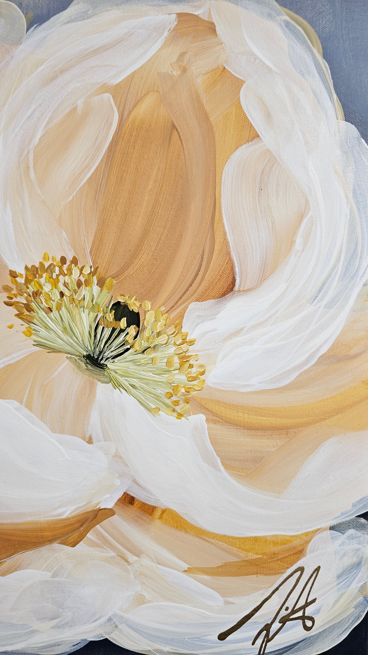"Dreams"#5 Poppy Flower Painting by Zoe White _ Acrylic on canvas