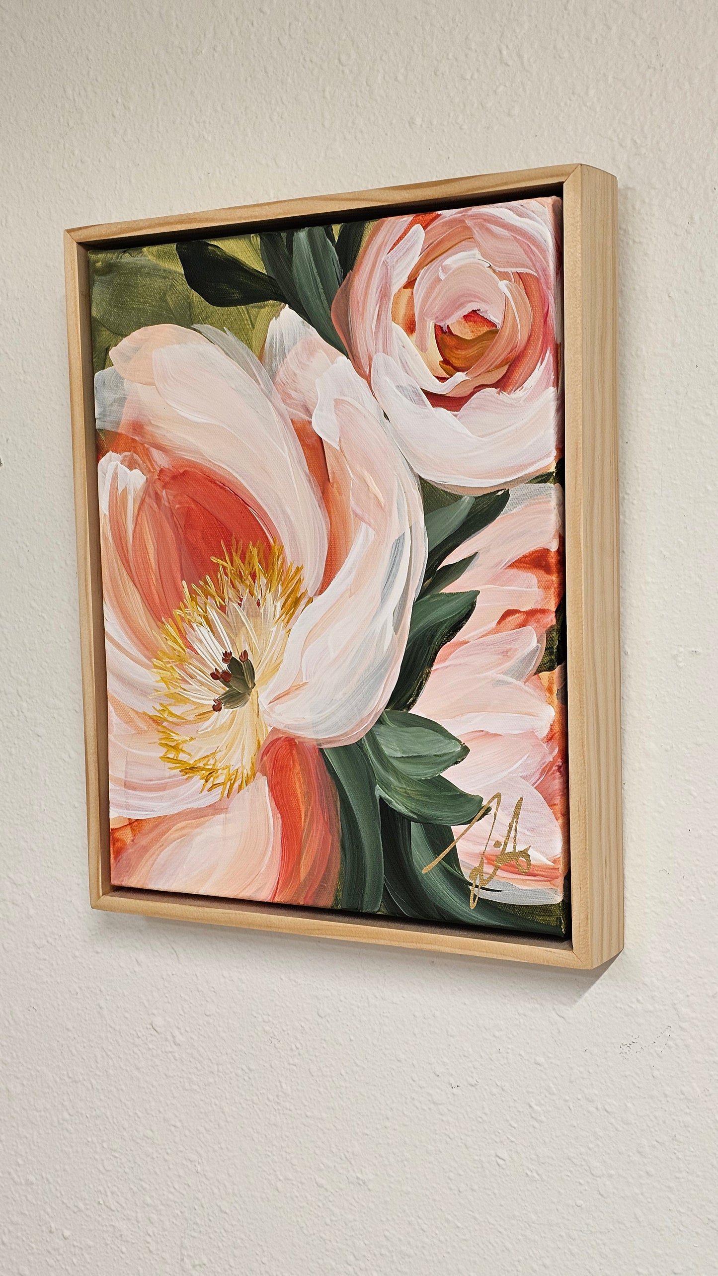 "Dreamy" #6 Peony Flower Painting by Zoe White _ Acrylic on canvas