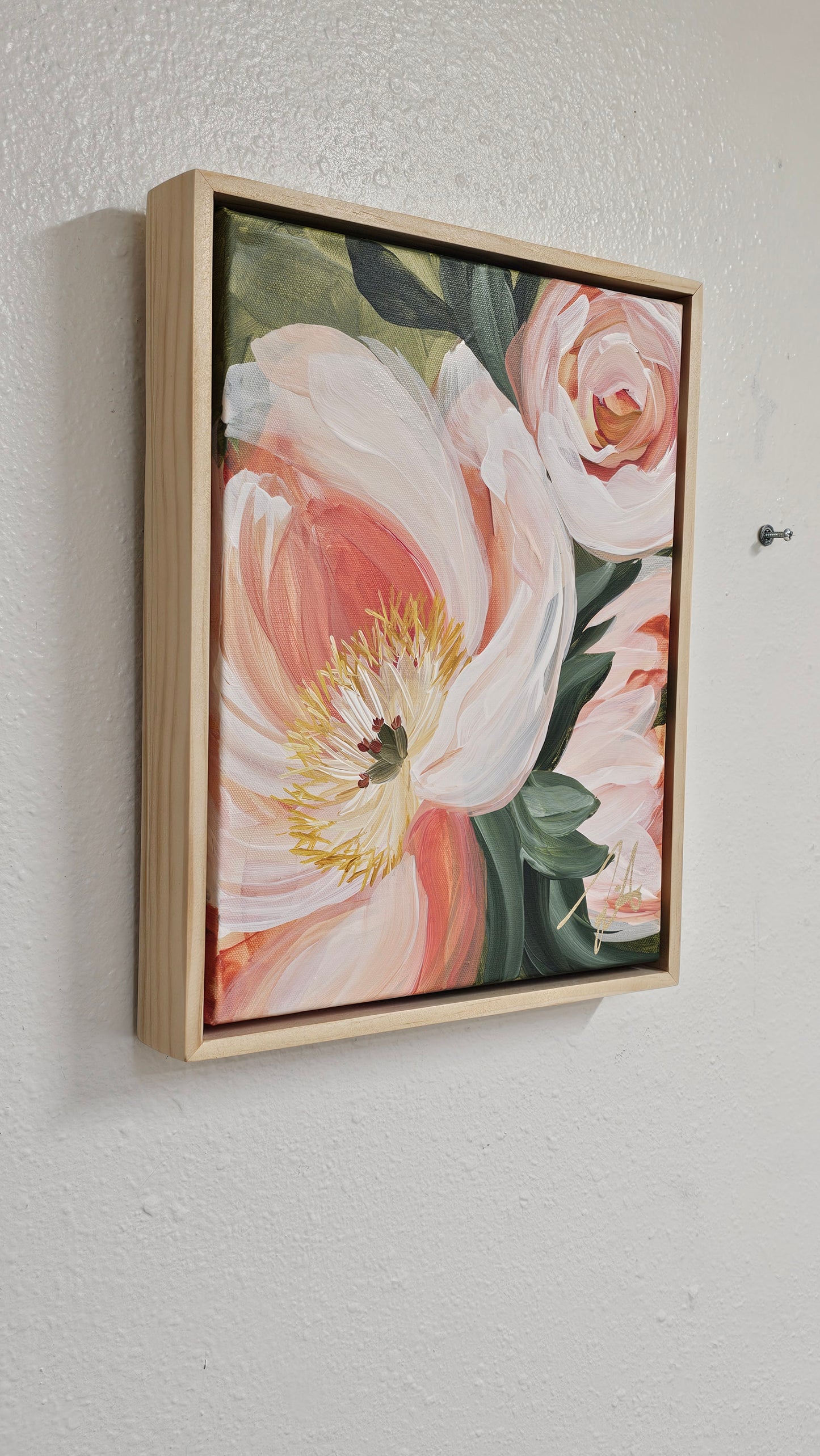 "Dreamy" #6 Peony Flower Painting by Zoe White _ Acrylic on canvas