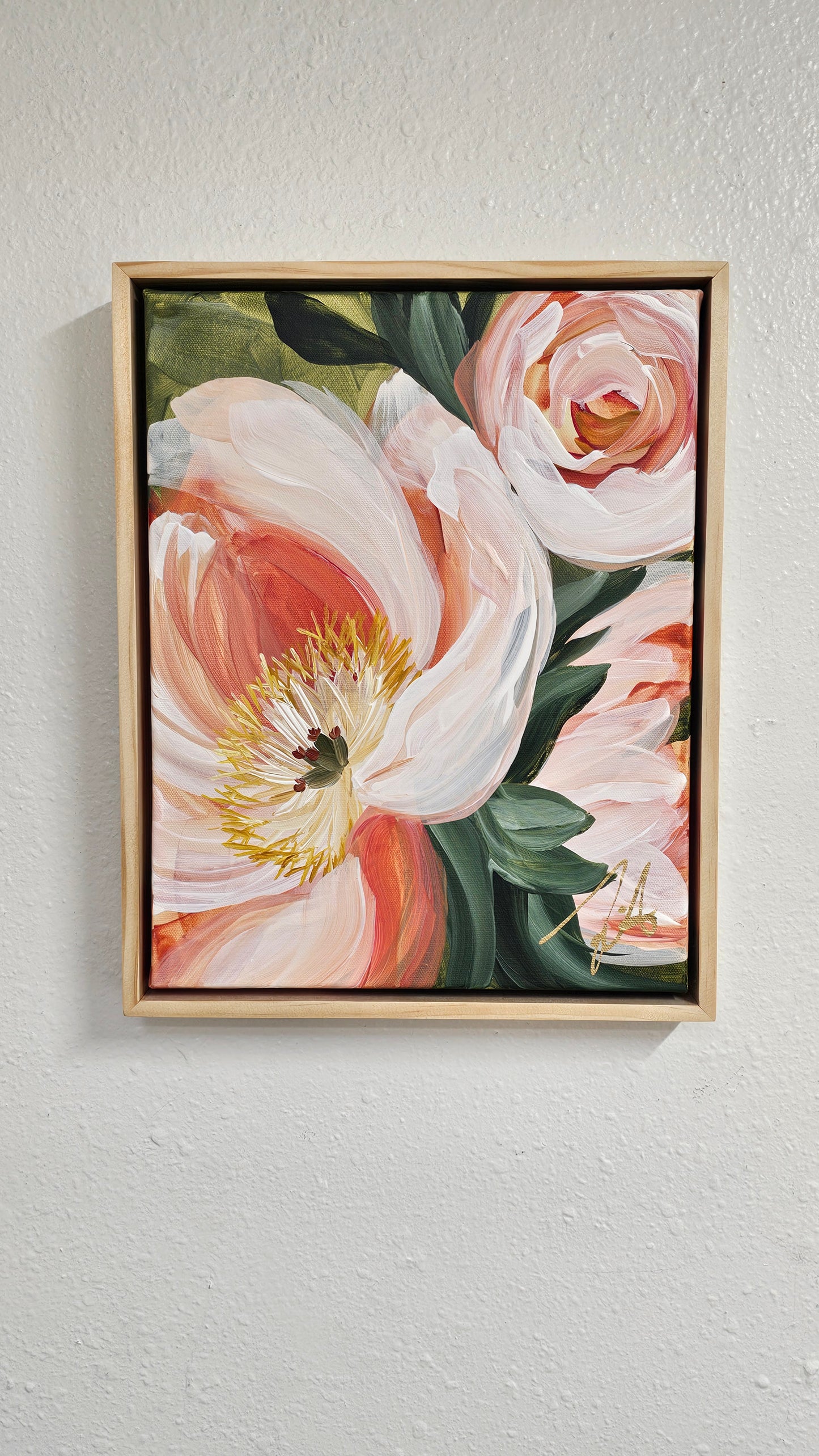 "Dreamy" #6 Peony Flower Painting by Zoe White _ Acrylic on canvas
