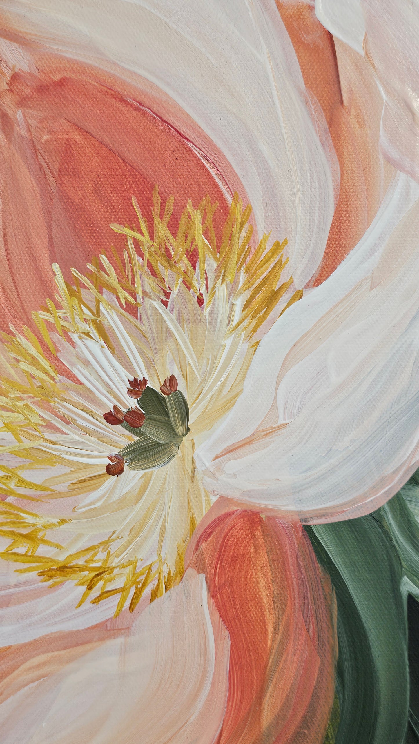 "Dreamy" #6 Peony Flower Painting by Zoe White _ Acrylic on canvas