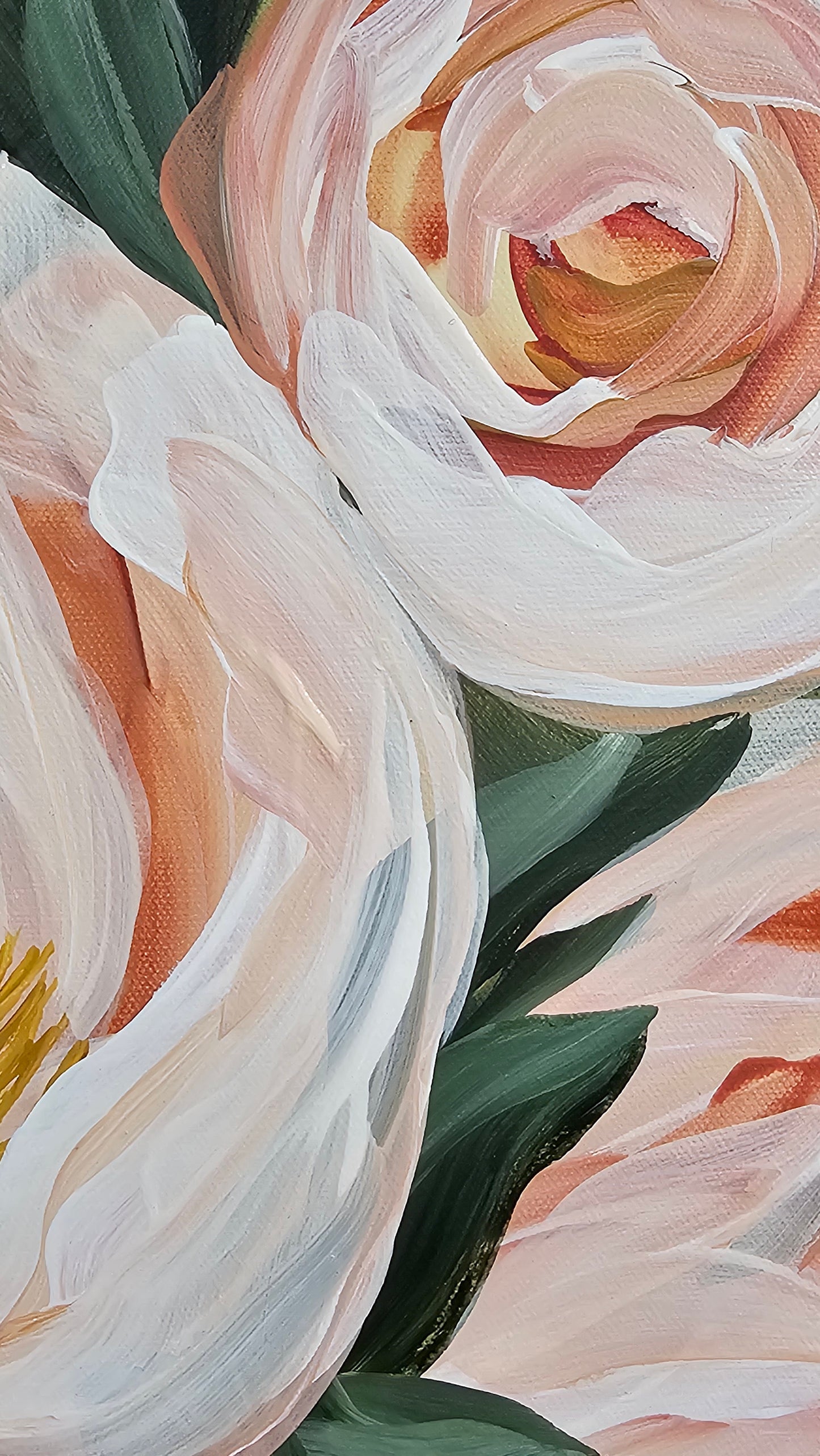 "Dreamy" #6 Peony Flower Painting by Zoe White _ Acrylic on canvas