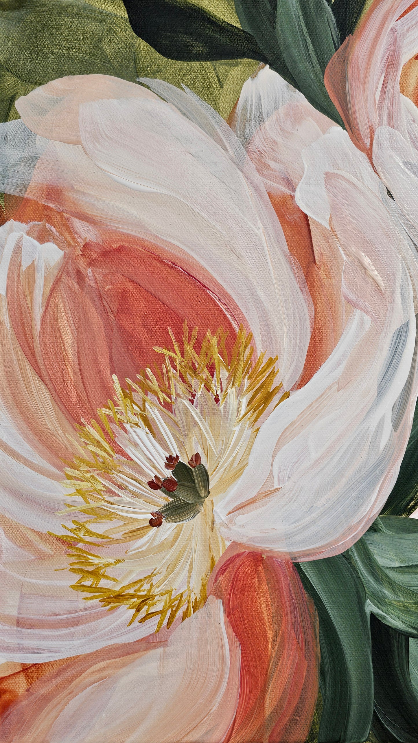 "Dreamy" #6 Peony Flower Painting by Zoe White _ Acrylic on canvas