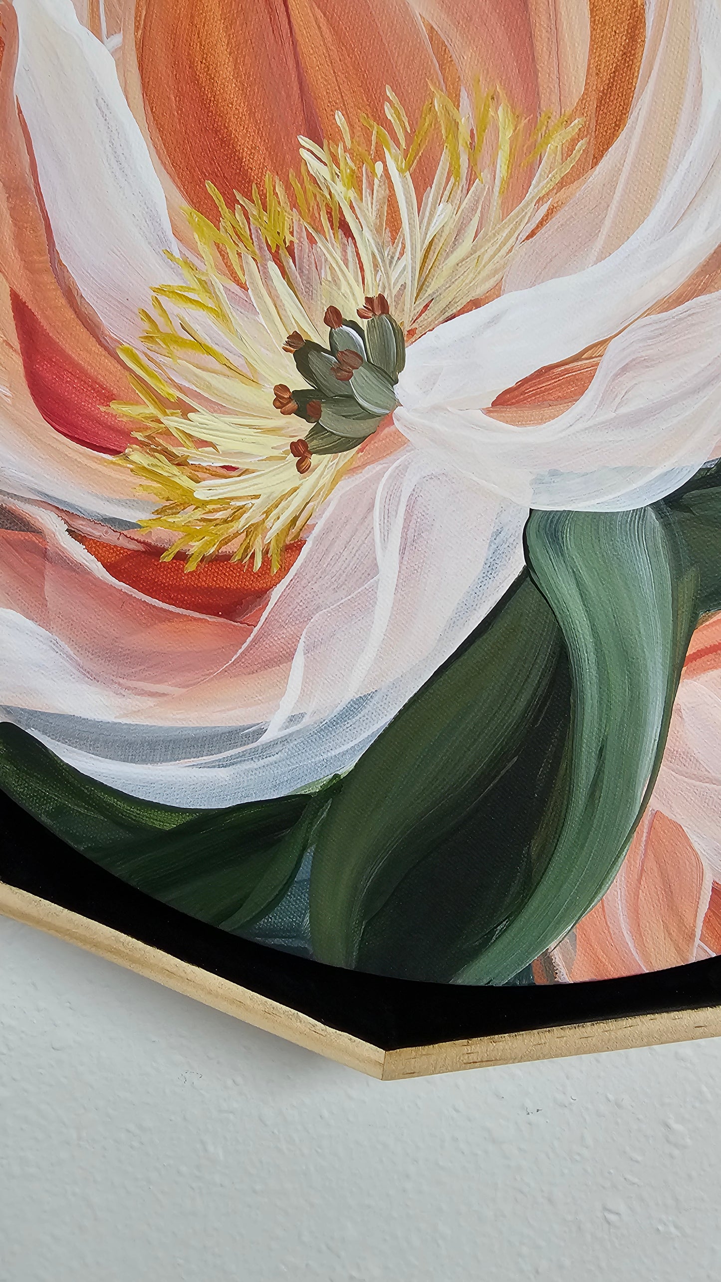 🔴 SOLD "Dreamy" #7 Peony Flower Painting by Zoe White _ Acrylic on canvas