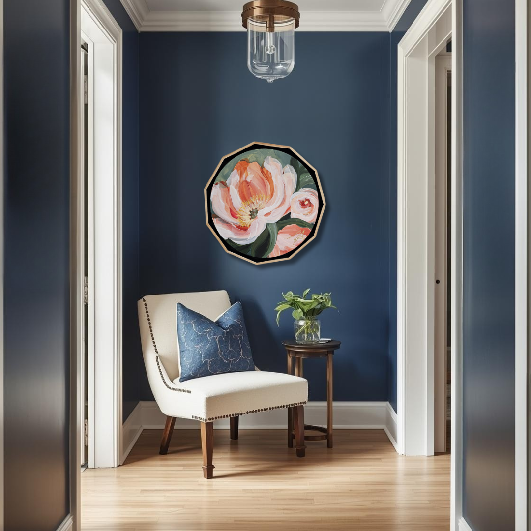🔴 SOLD "Dreamy" #7 Peony Flower Painting by Zoe White _ Acrylic on canvas