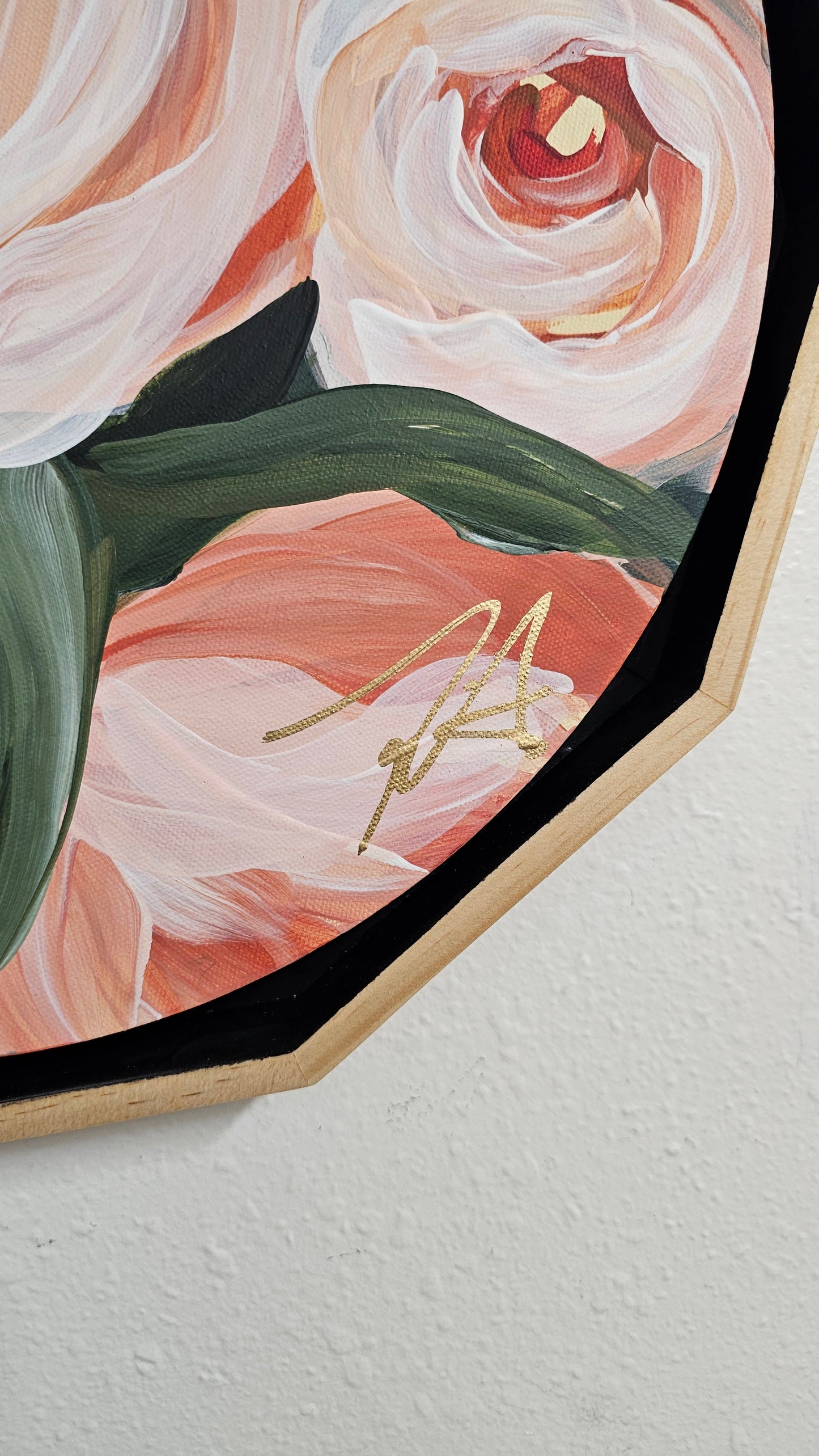 🔴 SOLD "Dreamy" #7 Peony Flower Painting by Zoe White _ Acrylic on canvas