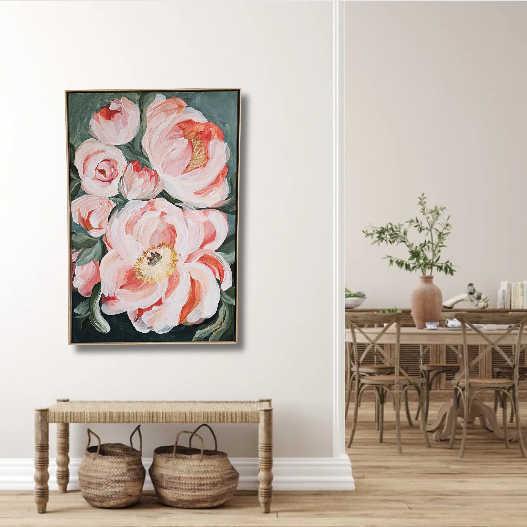 Dreamy #1 _ Peony Flower _ Original Floral Painting – Zoe White Art