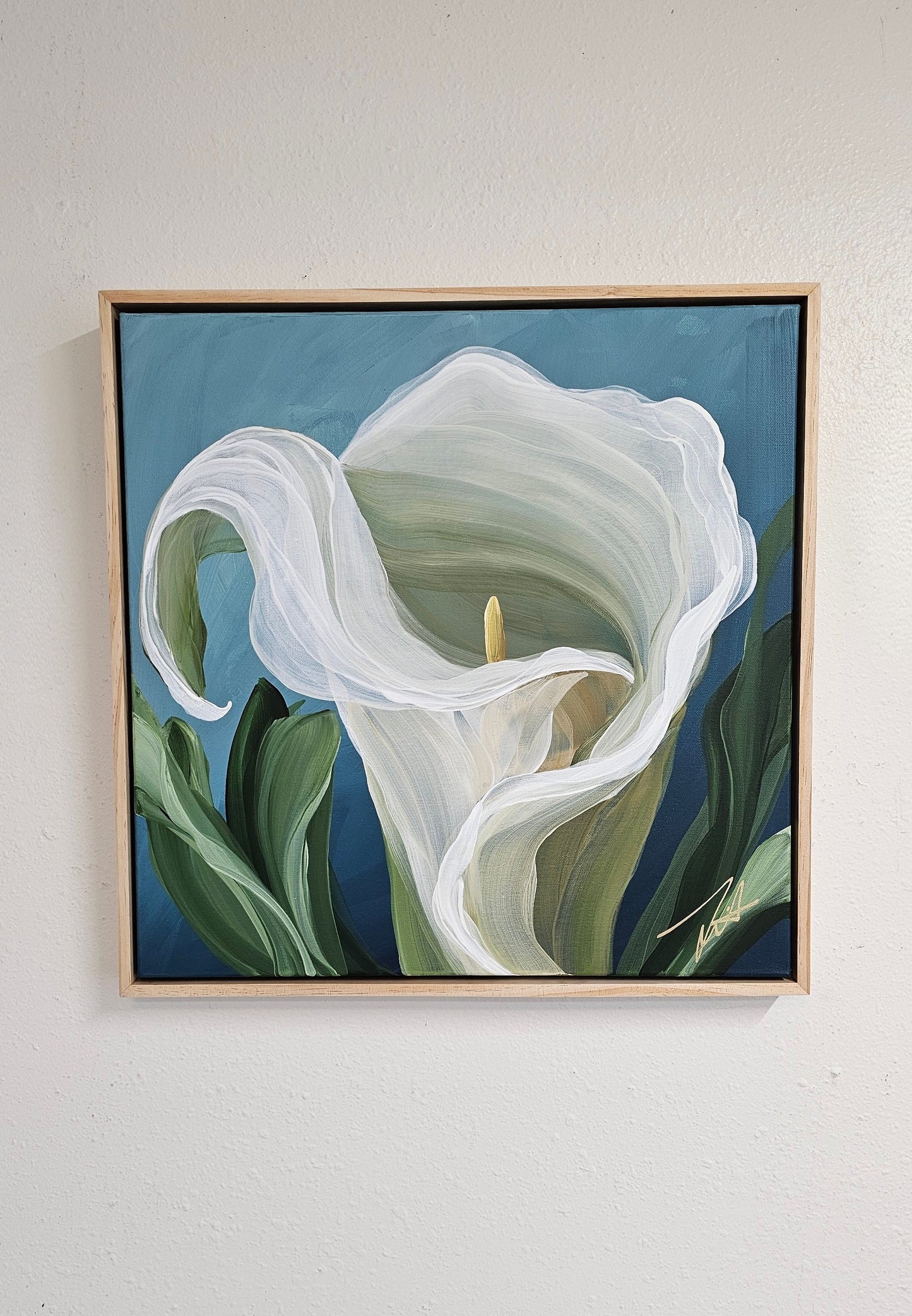 "Elegant" #2 Calla Lily Flower Painting by Zoe White _ Acrylic on canvas