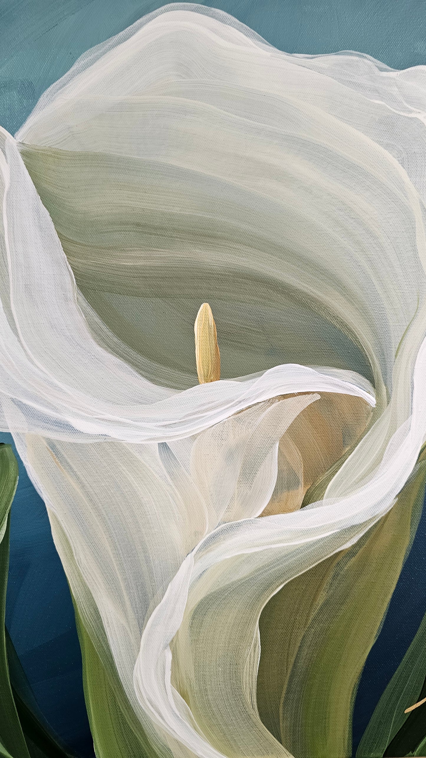 "Elegant" #2 Calla Lily Flower Painting by Zoe White _ Acrylic on canvas