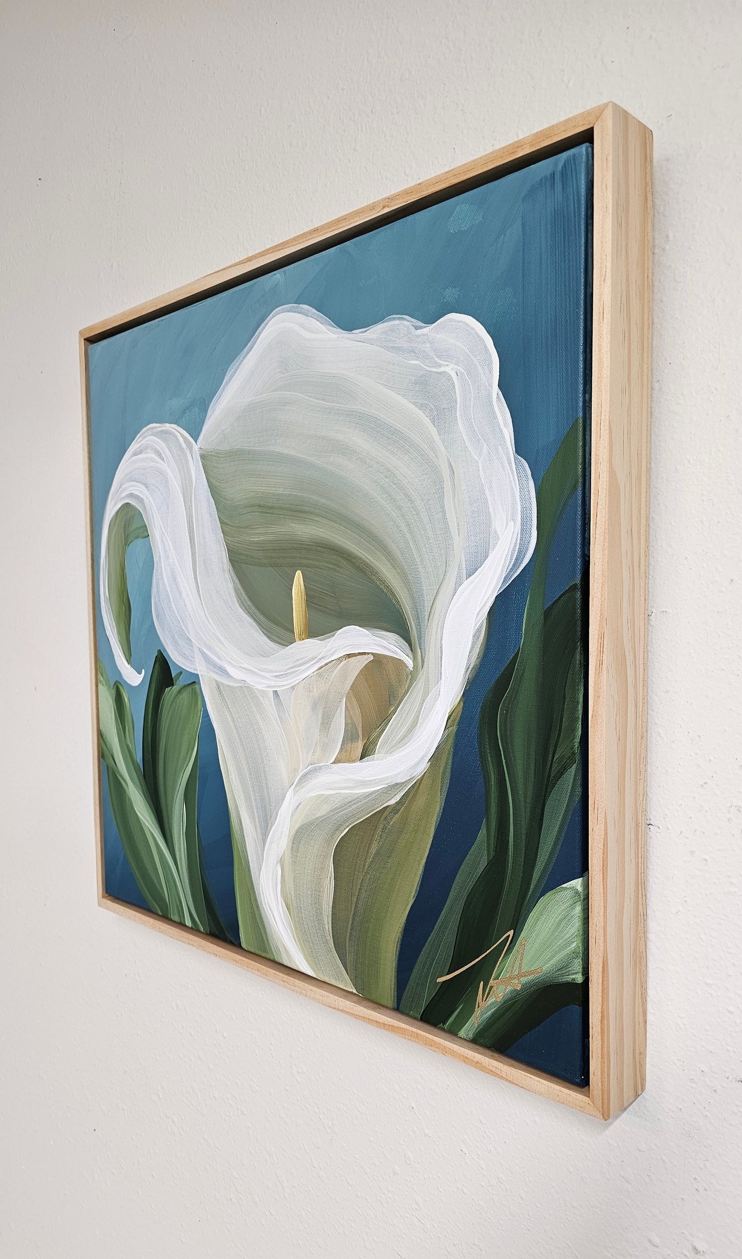 "Elegant" #2 Calla Lily Flower Painting by Zoe White _ Acrylic on canvas
