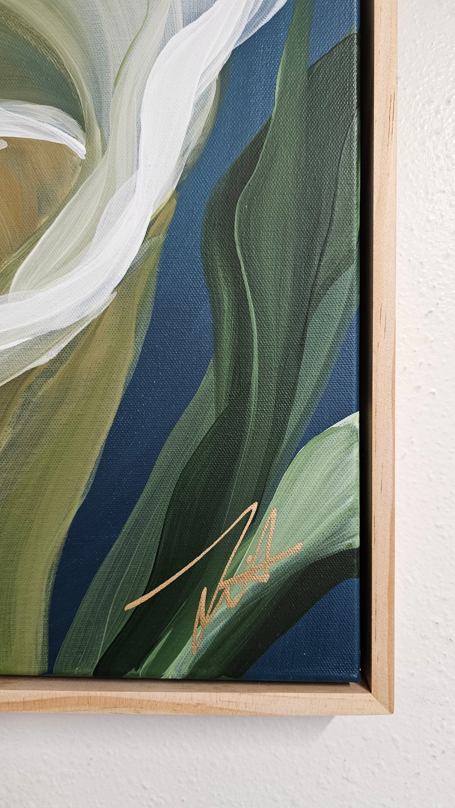 "Elegant" #2 Calla Lily Flower Painting by Zoe White _ Acrylic on canvas