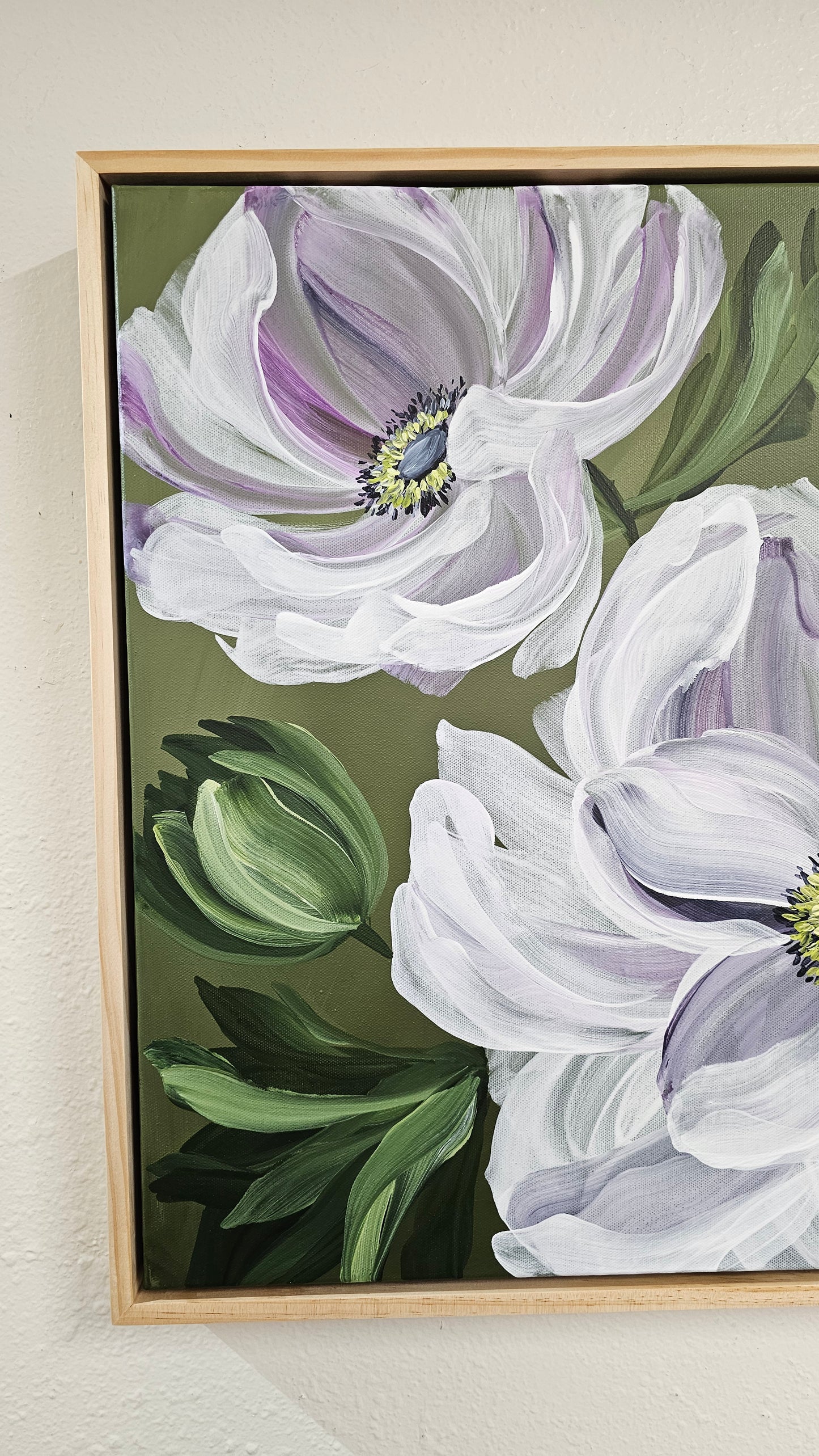 "Embrace" #3 Anemone Flower Painting by Zoe White _ Acrylic on canvas