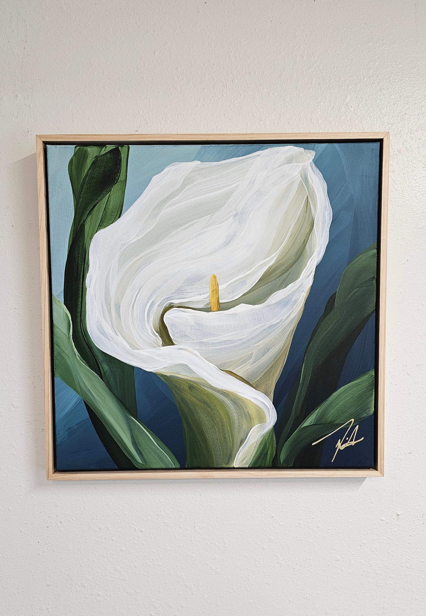 "Elegant" #3 Calla Lily Flower Painting by Zoe White _ Acrylic on canvas