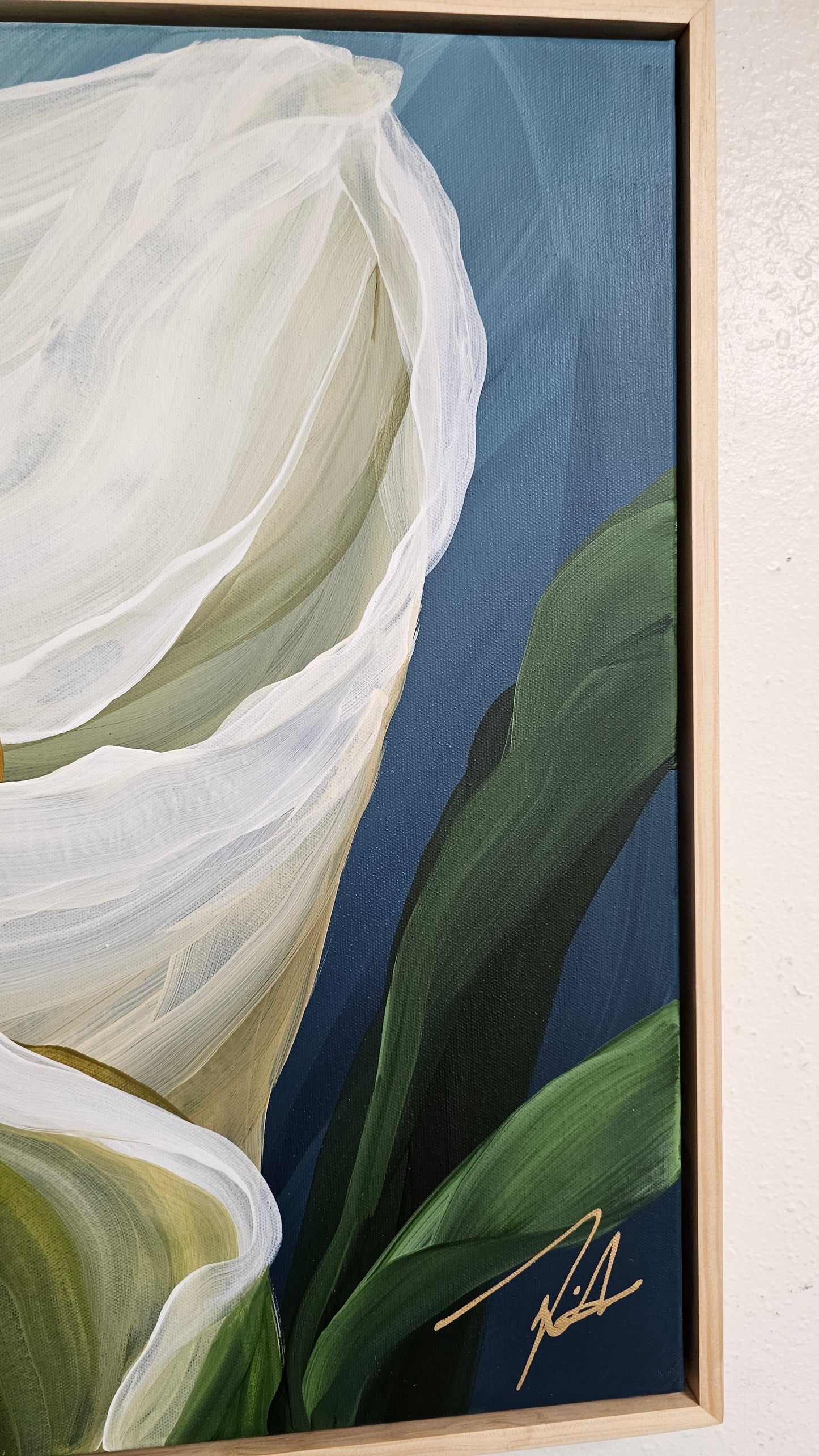 "Elegant" #3 Calla Lily Flower Painting by Zoe White _ Acrylic on canvas