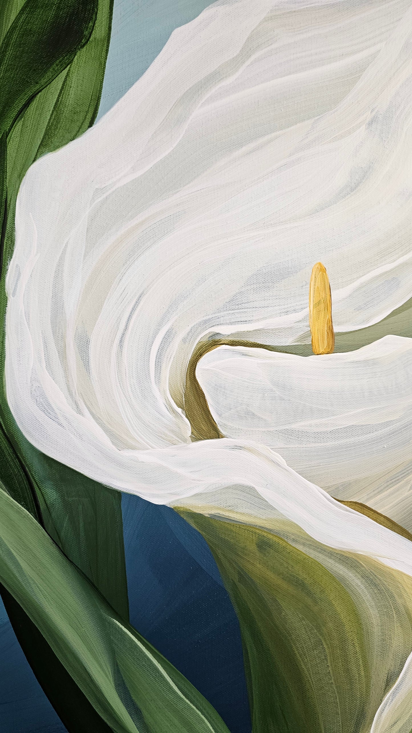 "Elegant" #3 Calla Lily Flower Painting by Zoe White _ Acrylic on canvas