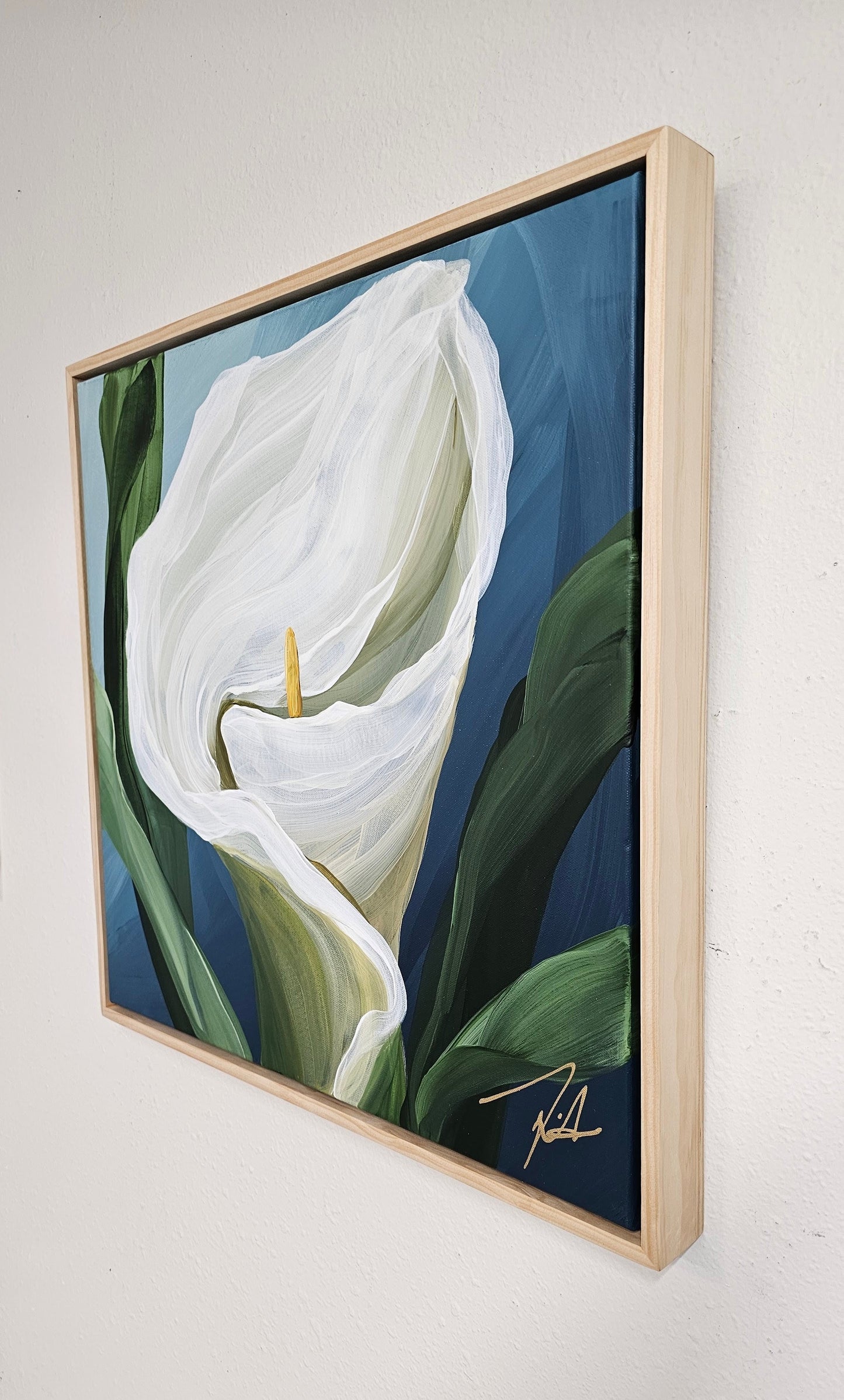 "Elegant" #3 Calla Lily Flower Painting by Zoe White _ Acrylic on canvas