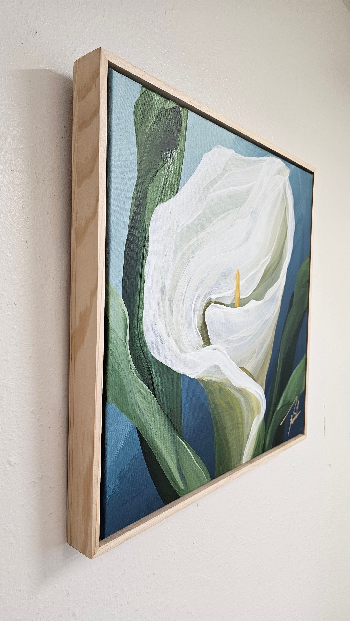 "Elegant" #3 Calla Lily Flower Painting by Zoe White _ Acrylic on canvas