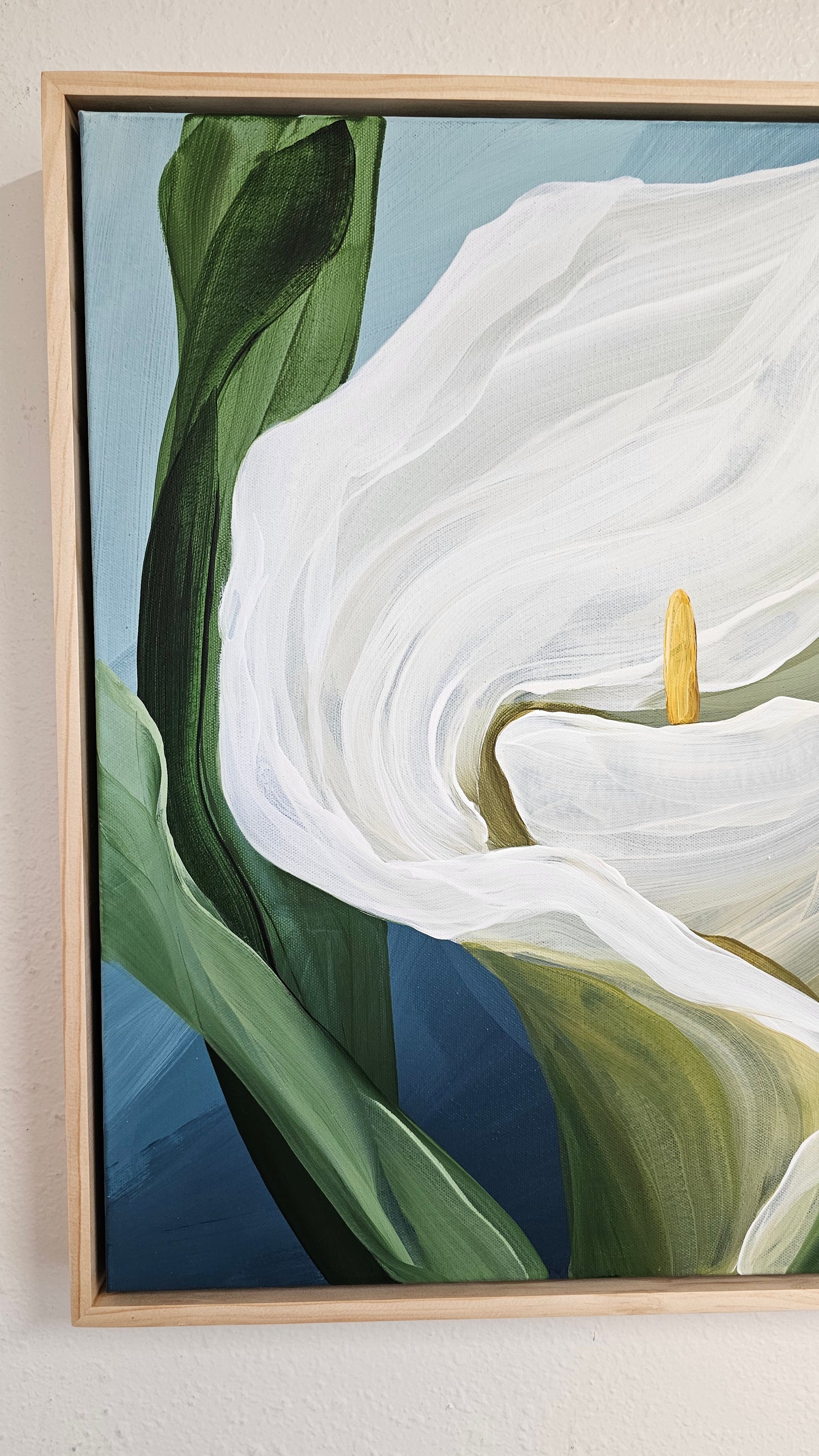 "Elegant" #3 Calla Lily Flower Painting by Zoe White _ Acrylic on canvas