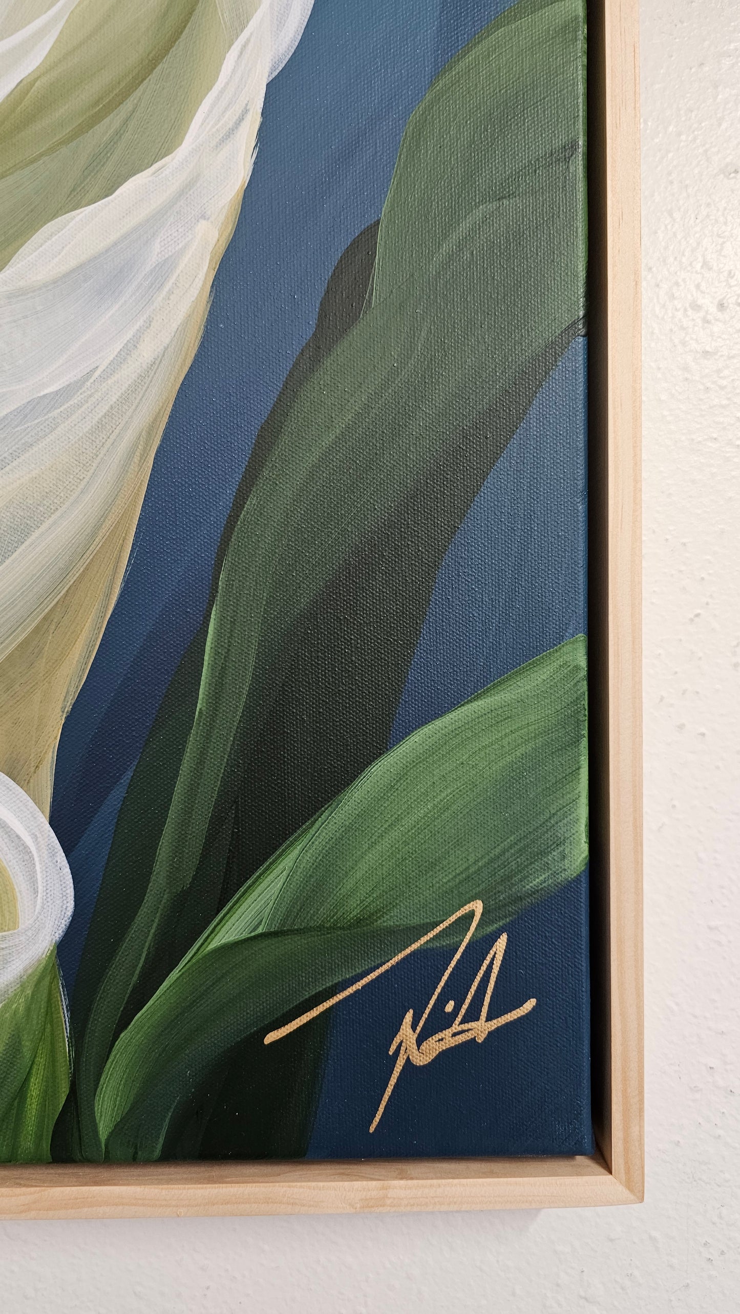 "Elegant" #3 Calla Lily Flower Painting by Zoe White _ Acrylic on canvas