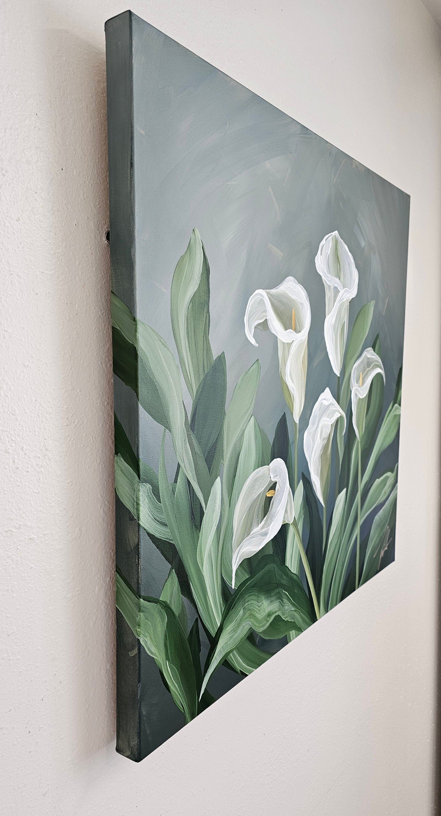 Elegant _ Calla Lily Flower Painting by Zoe White _ Acrylic on canvas