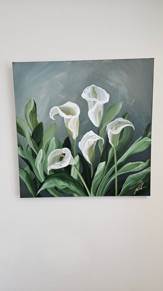 Elegant _ Calla Lily Flower Painting by Zoe White _ Acrylic on canvas