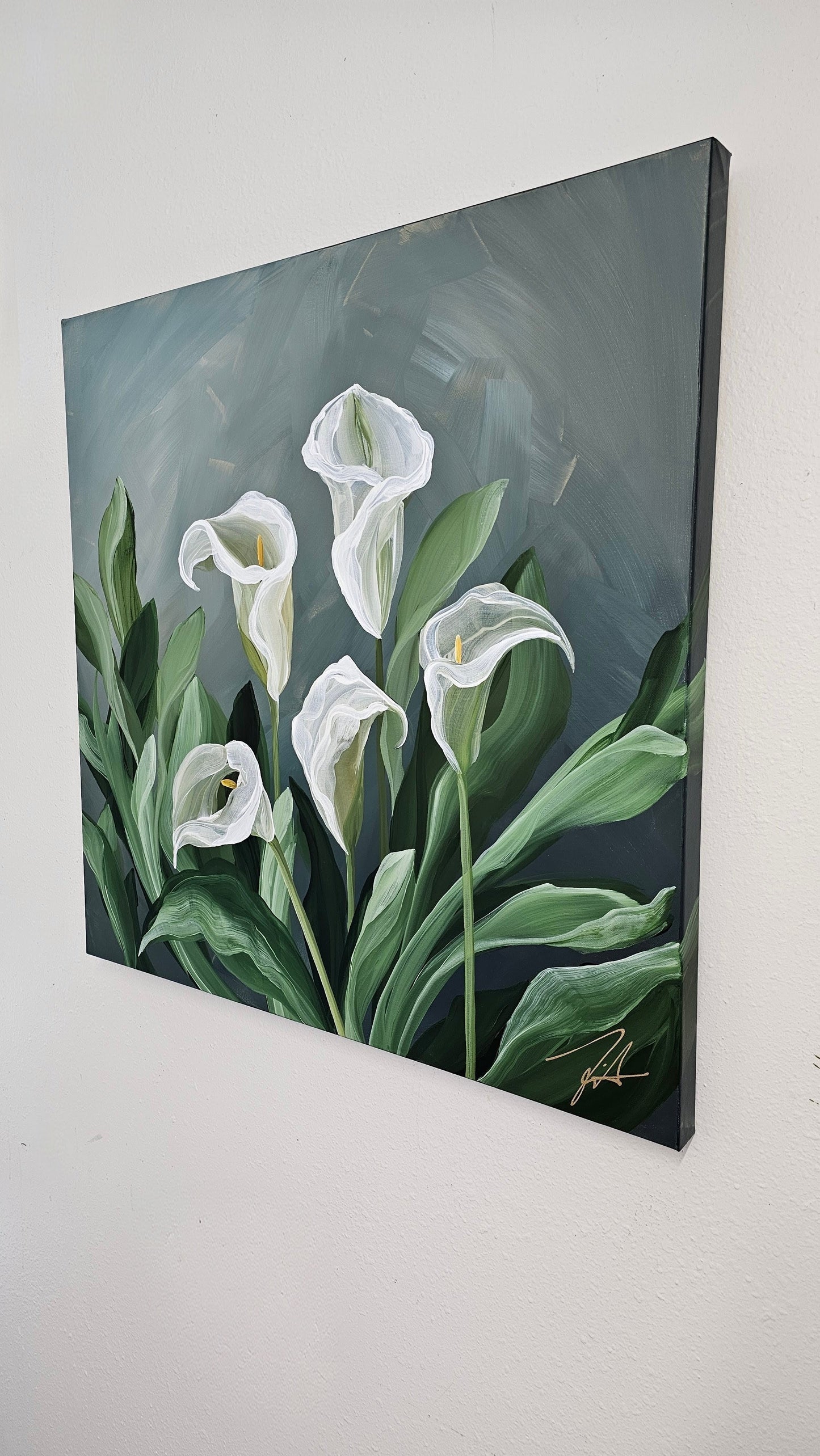 Elegant _ Calla Lily Flower Painting by Zoe White _ Acrylic on canvas