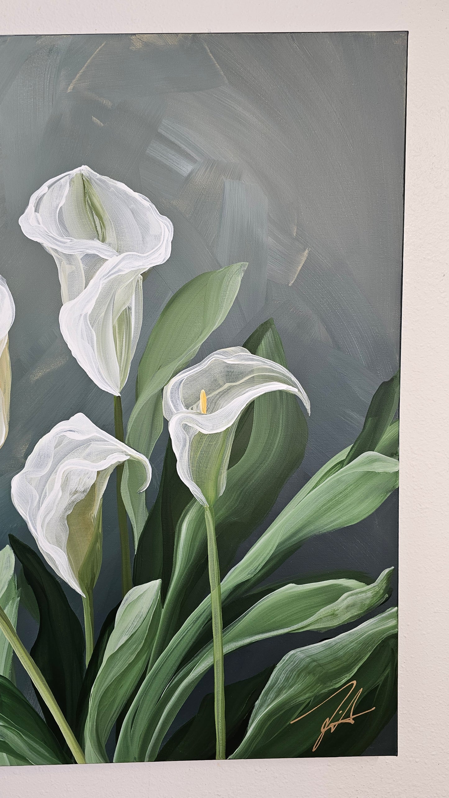 Elegant _ Calla Lily Flower Painting by Zoe White _ Acrylic on canvas