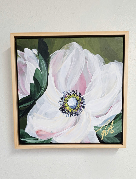 "Embrace" #2 _ Anemone Flower Painting by Zoe White _ Acrylic on canvas