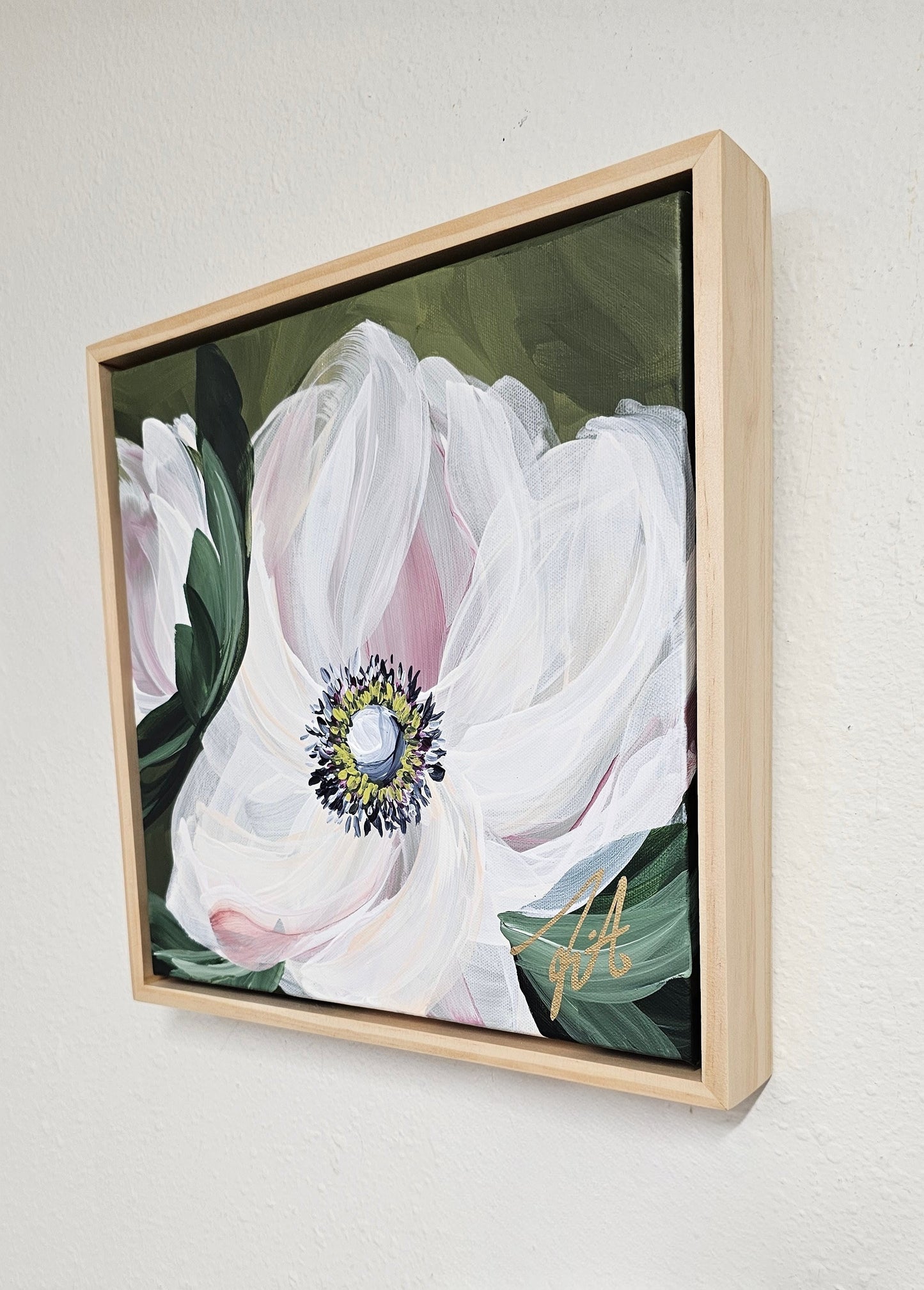 "Embrace" #2 _ Anemone Flower Painting by Zoe White _ Acrylic on canvas