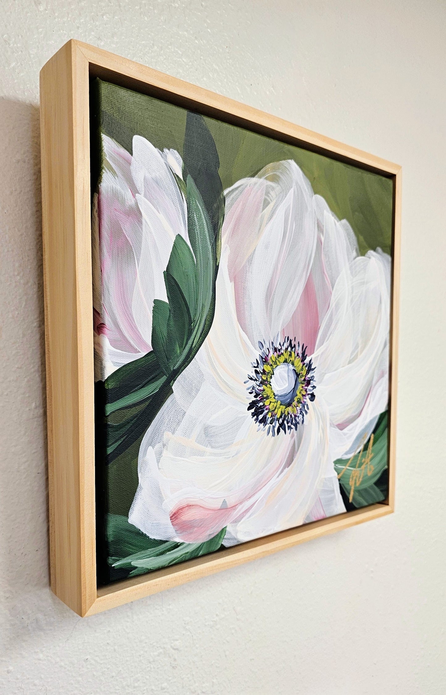 "Embrace" #2 _ Anemone Flower Painting by Zoe White _ Acrylic on canvas