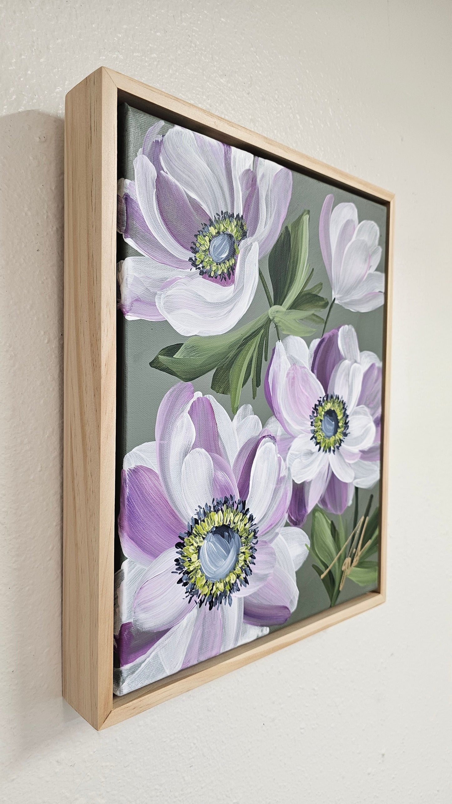 "Embrace" 2 _ Anemone Flower Painting by Zoe White _ Acrylic on canvas