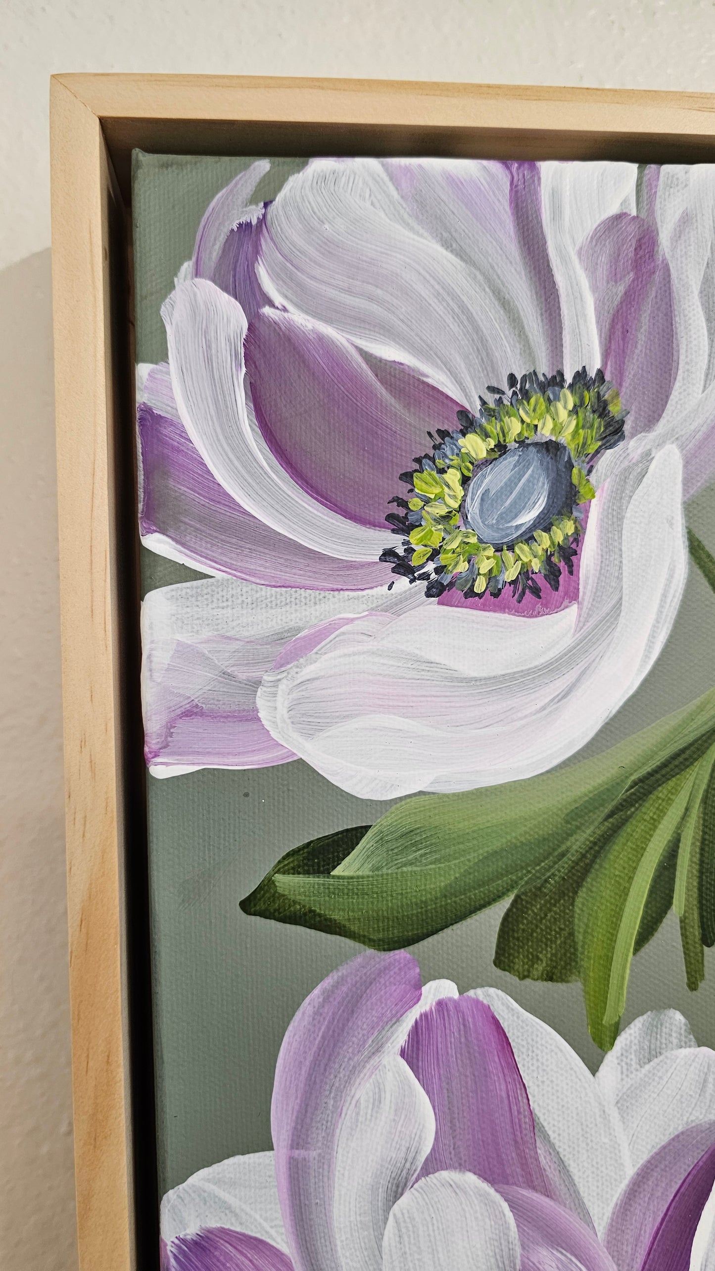 "Embrace" 2 _ Anemone Flower Painting by Zoe White _ Acrylic on canvas