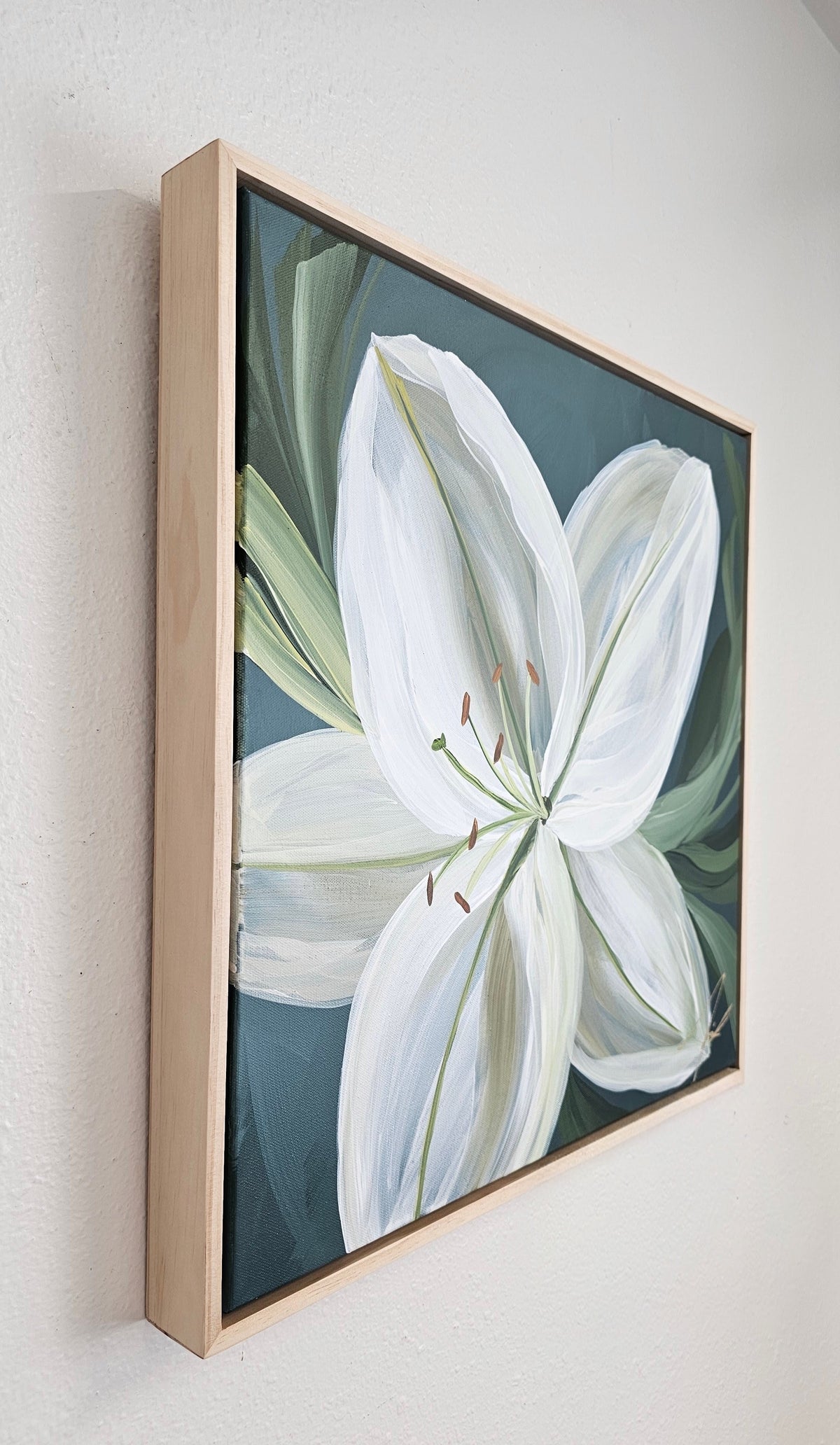 "Fresh" #1 Lily Flower Painting by Zoe White _ Acrylic on canvas