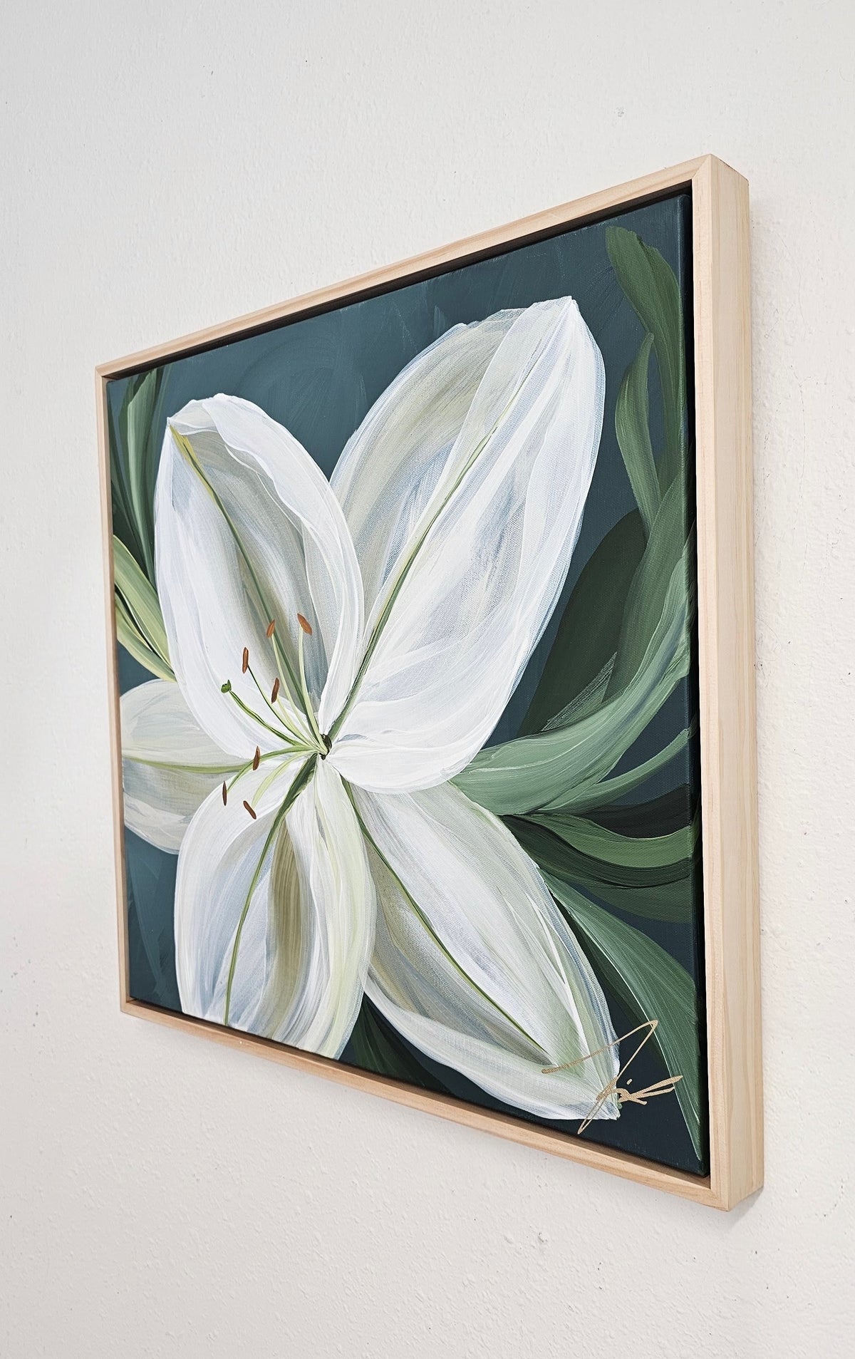 "Fresh" #1 Lily Flower Painting by Zoe White _ Acrylic on canvas