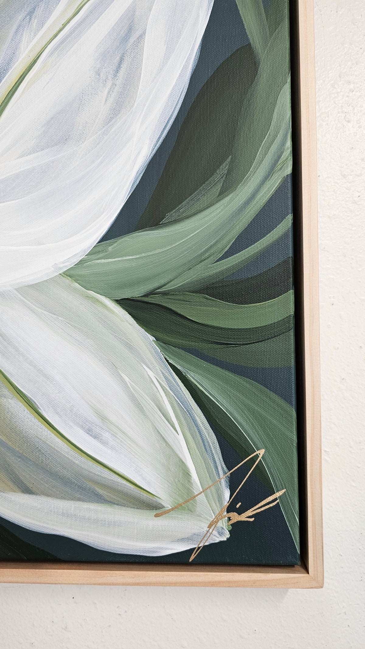 "Fresh" #1 Lily Flower Painting by Zoe White _ Acrylic on canvas
