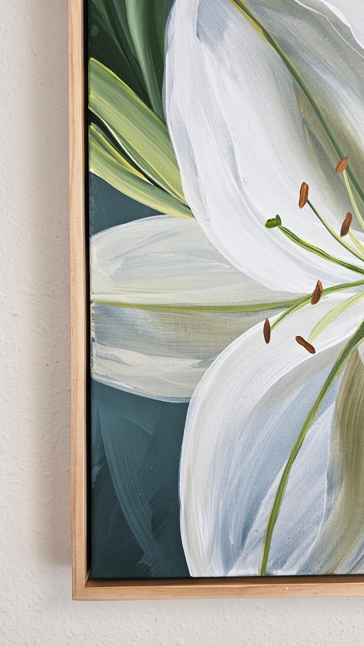 "Fresh" #1 Lily Flower Painting by Zoe White _ Acrylic on canvas