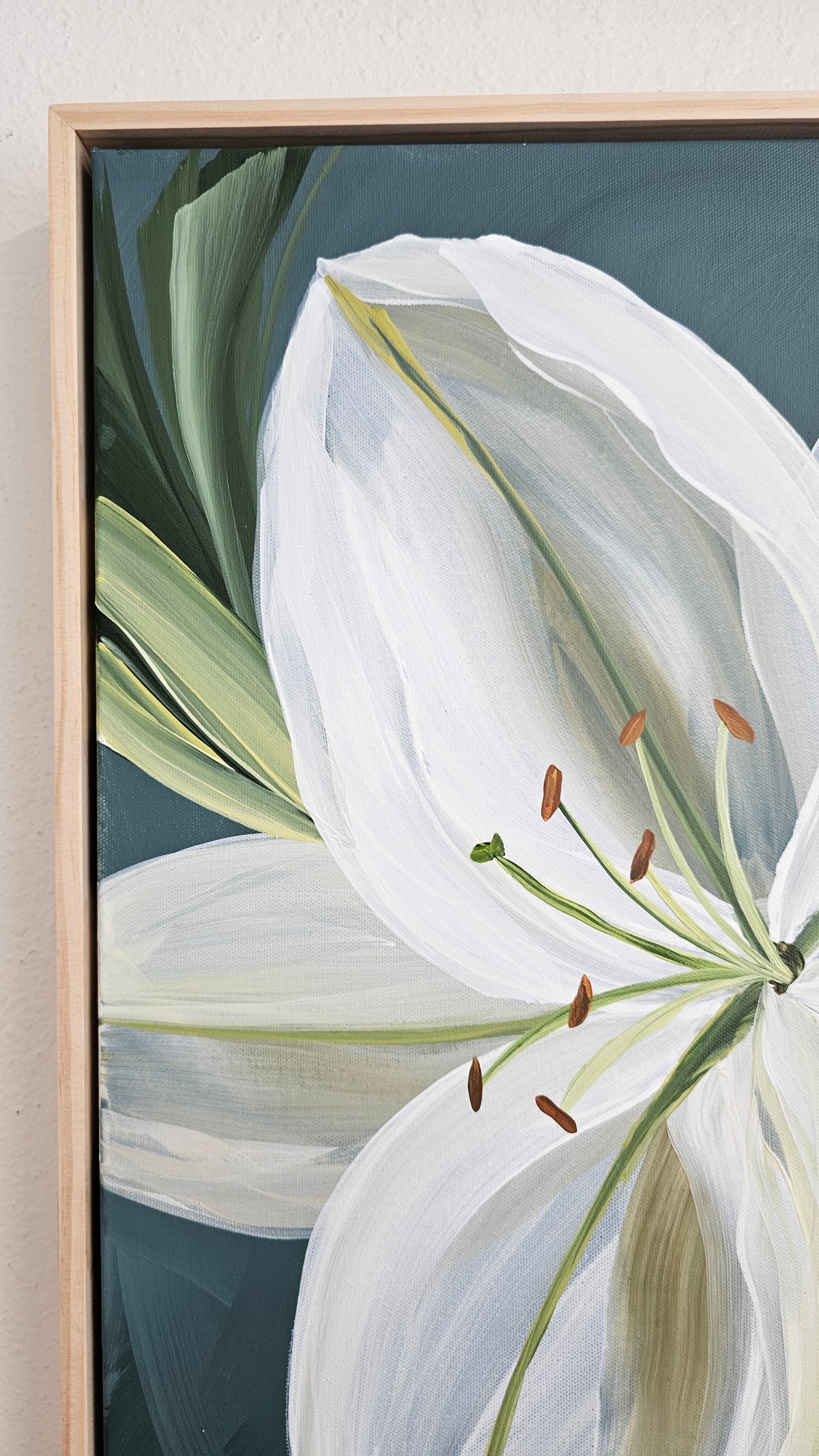 "Fresh" #1 Lily Flower Painting by Zoe White _ Acrylic on canvas