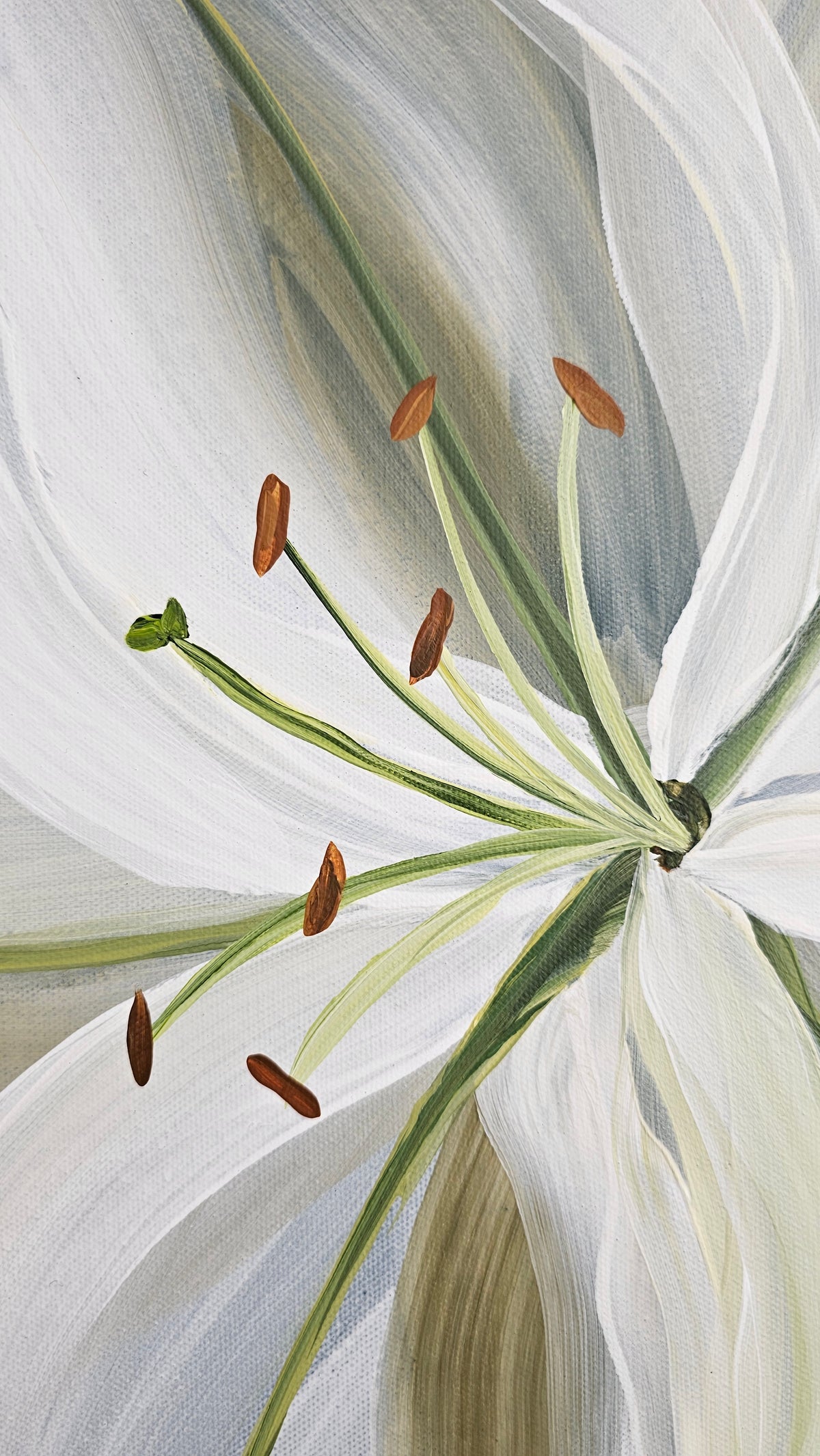 "Fresh" #1 Lily Flower Painting by Zoe White _ Acrylic on canvas