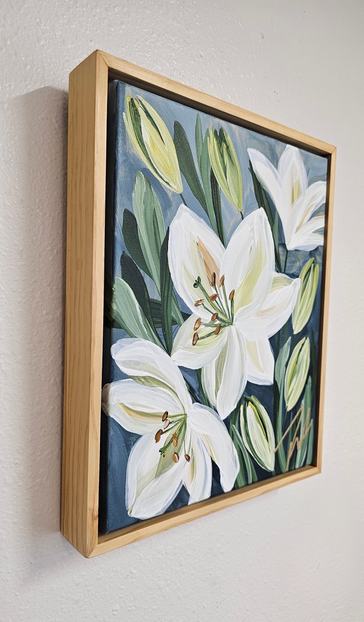 "Fresh" #2 Lily Flower Painting by Zoe White _ Acrylic on canvas