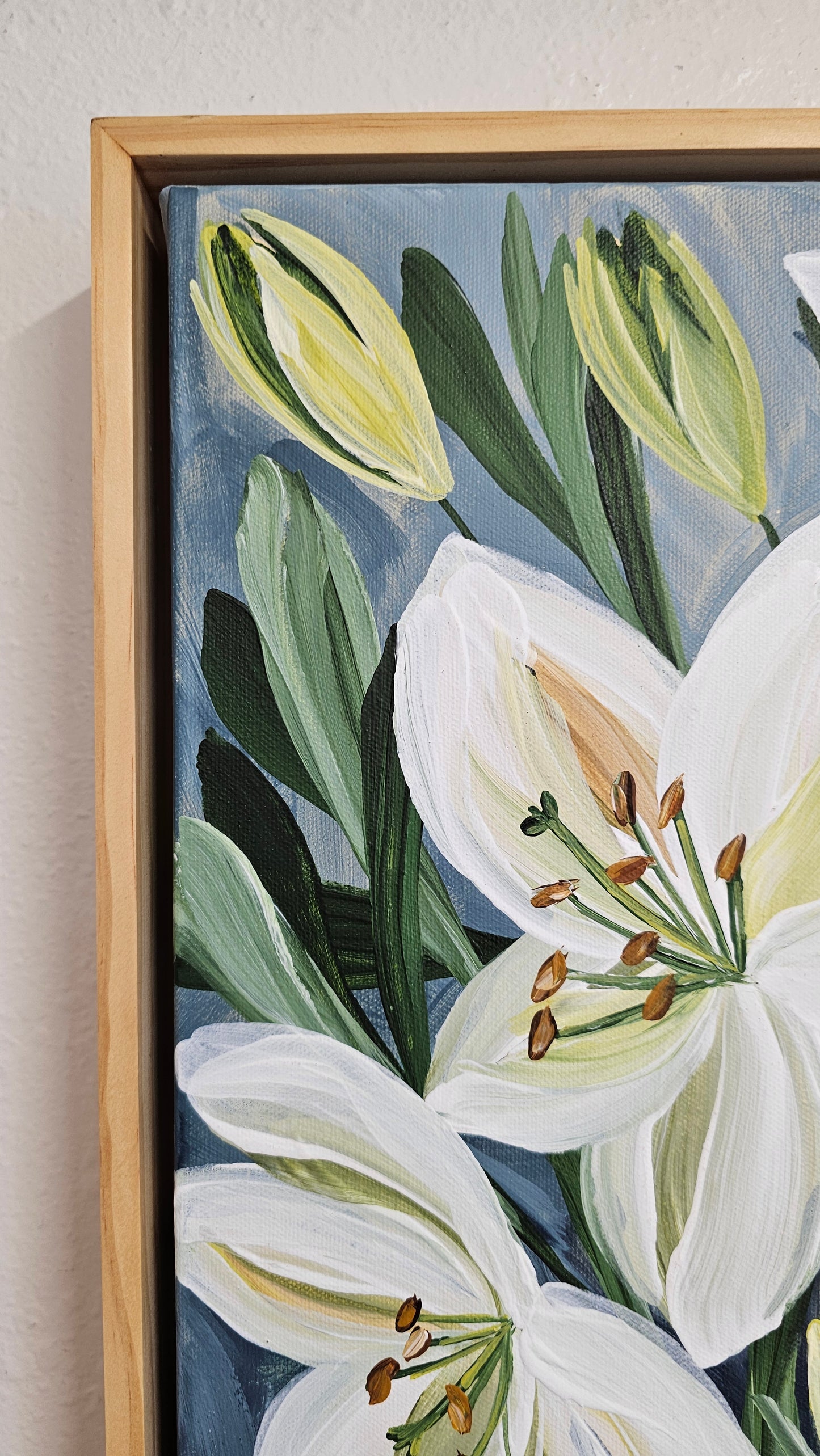 "Fresh" #2 Lily Flower Painting by Zoe White _ Acrylic on canvas