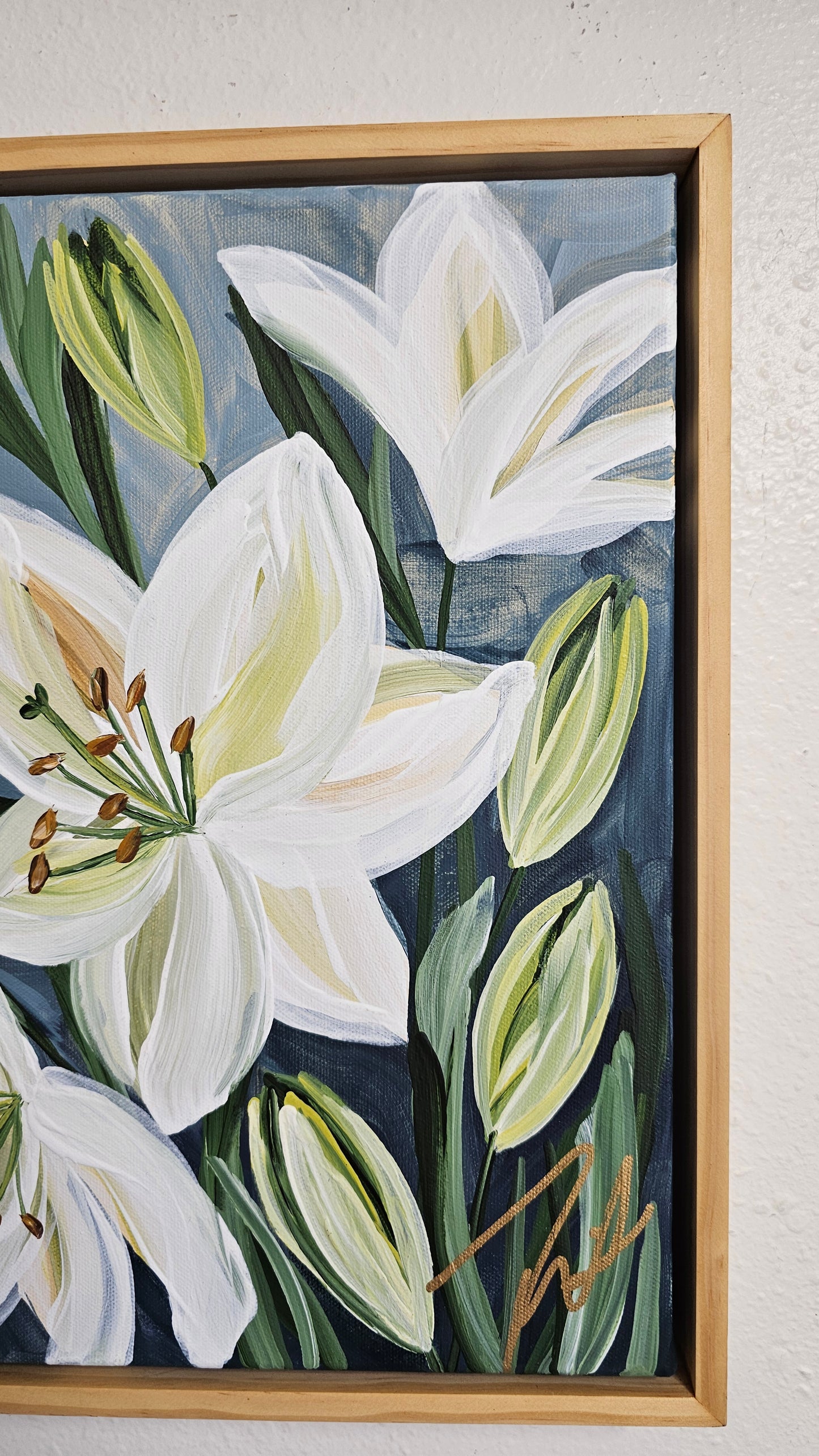 "Fresh" #2 Lily Flower Painting by Zoe White _ Acrylic on canvas