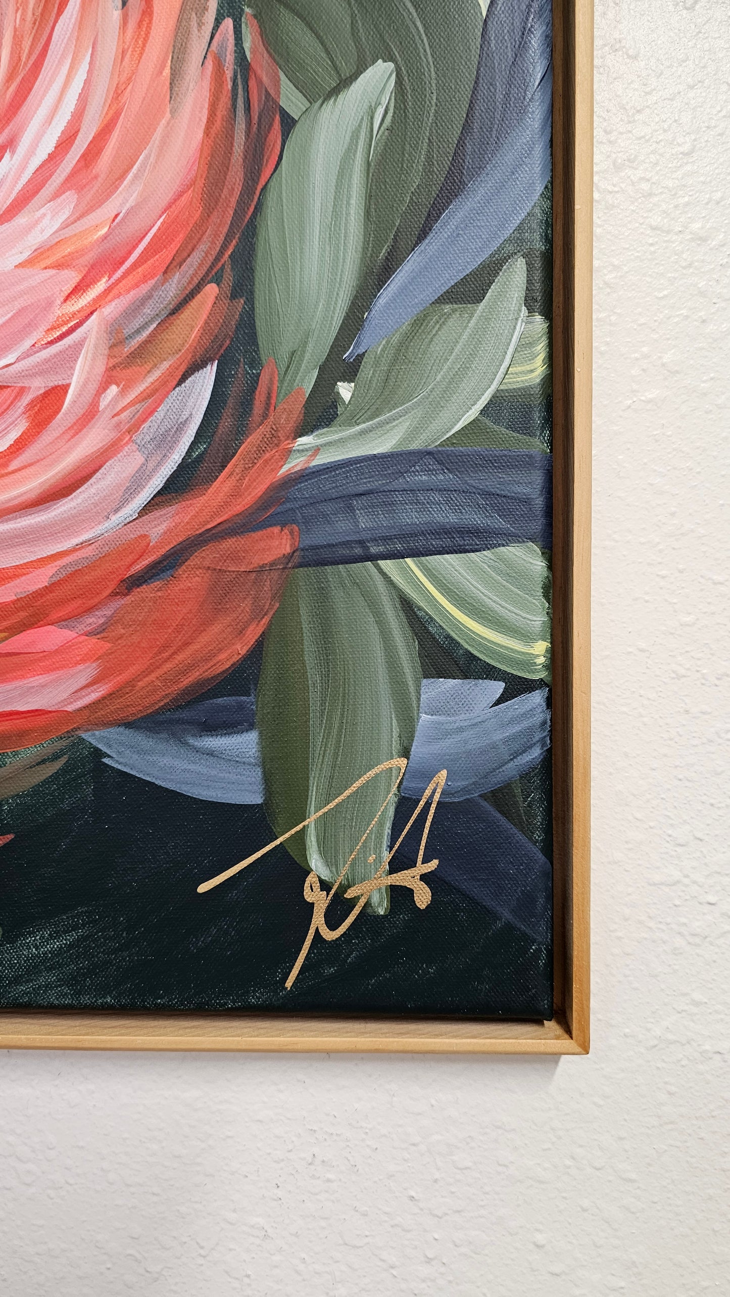 "Fresh Blooms"  _ Protea Bouquet Flower Painting_ Zoe White Art