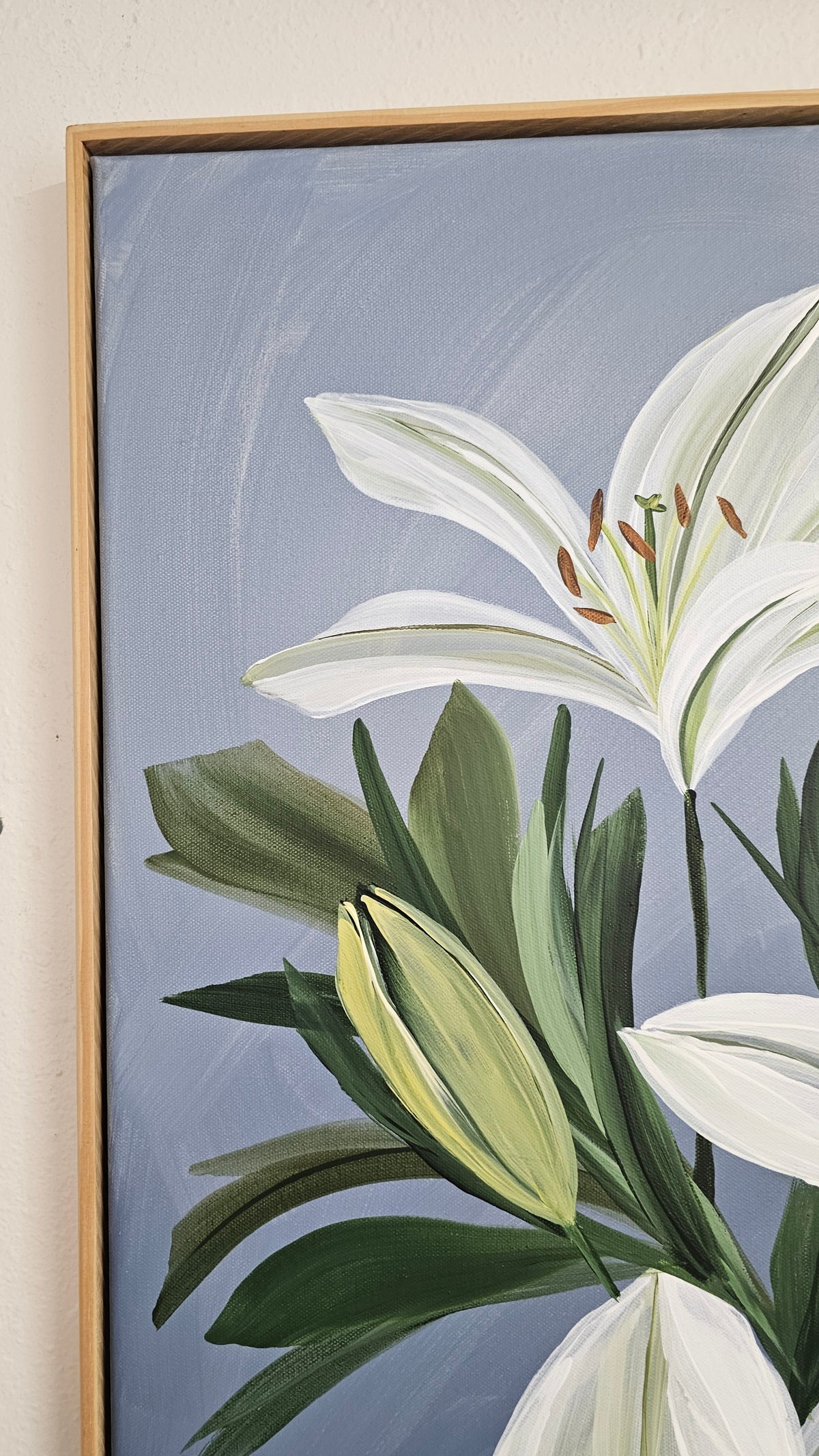 "Fresh"  _ Casablanca Lily Flower Painting by Zoe White _ Acrylic on canvas